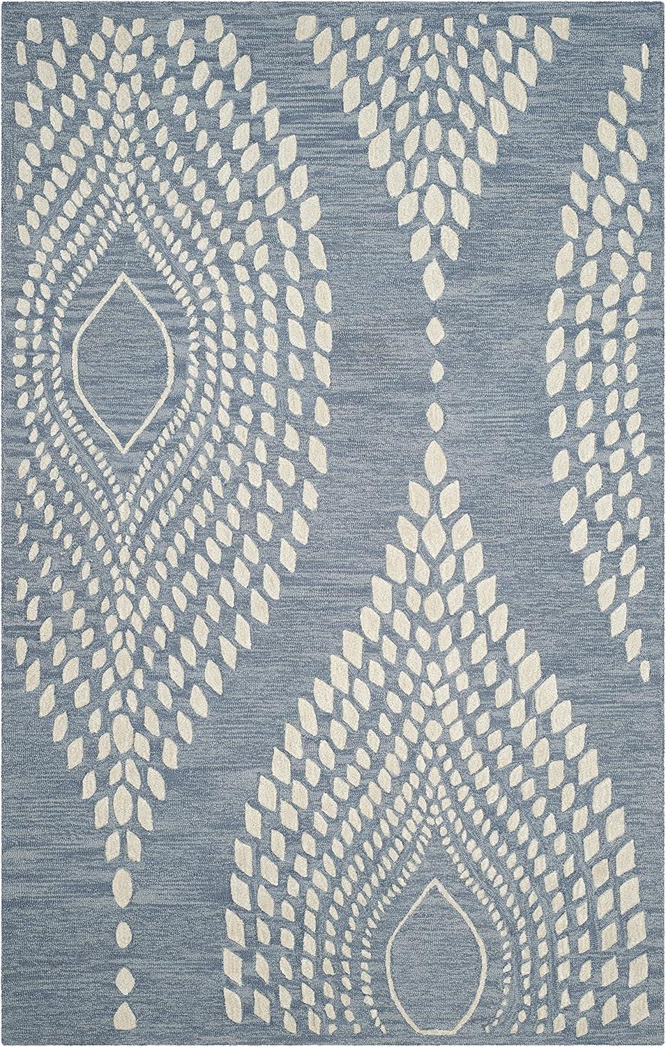 Bella BEL126 Hand Tufted Area Rug - Blue/Ivory - 5'x8' - Safavieh.