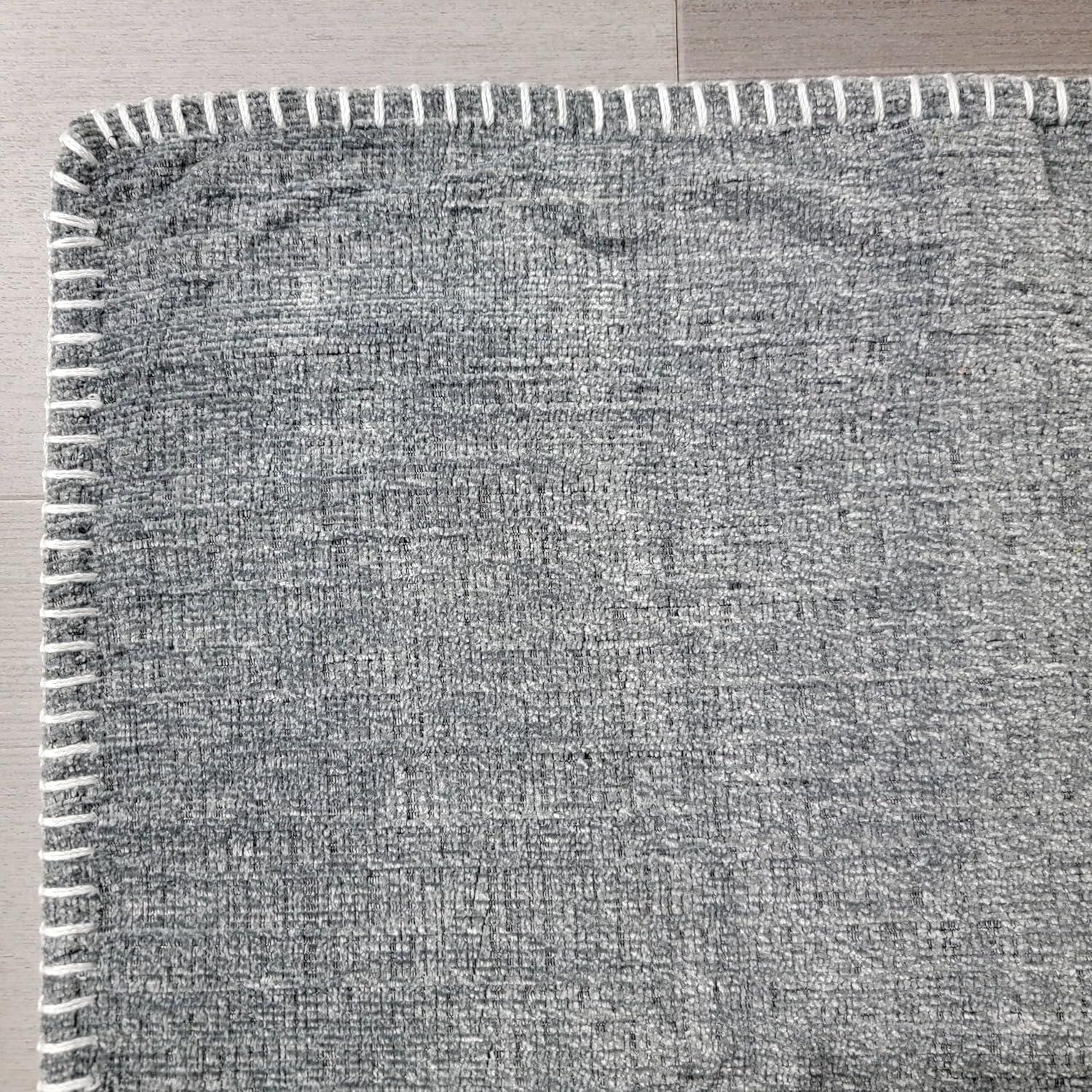 Oveesha Soft Chenille Throw Pillow Covers With Stitched Edge (Set of 2)