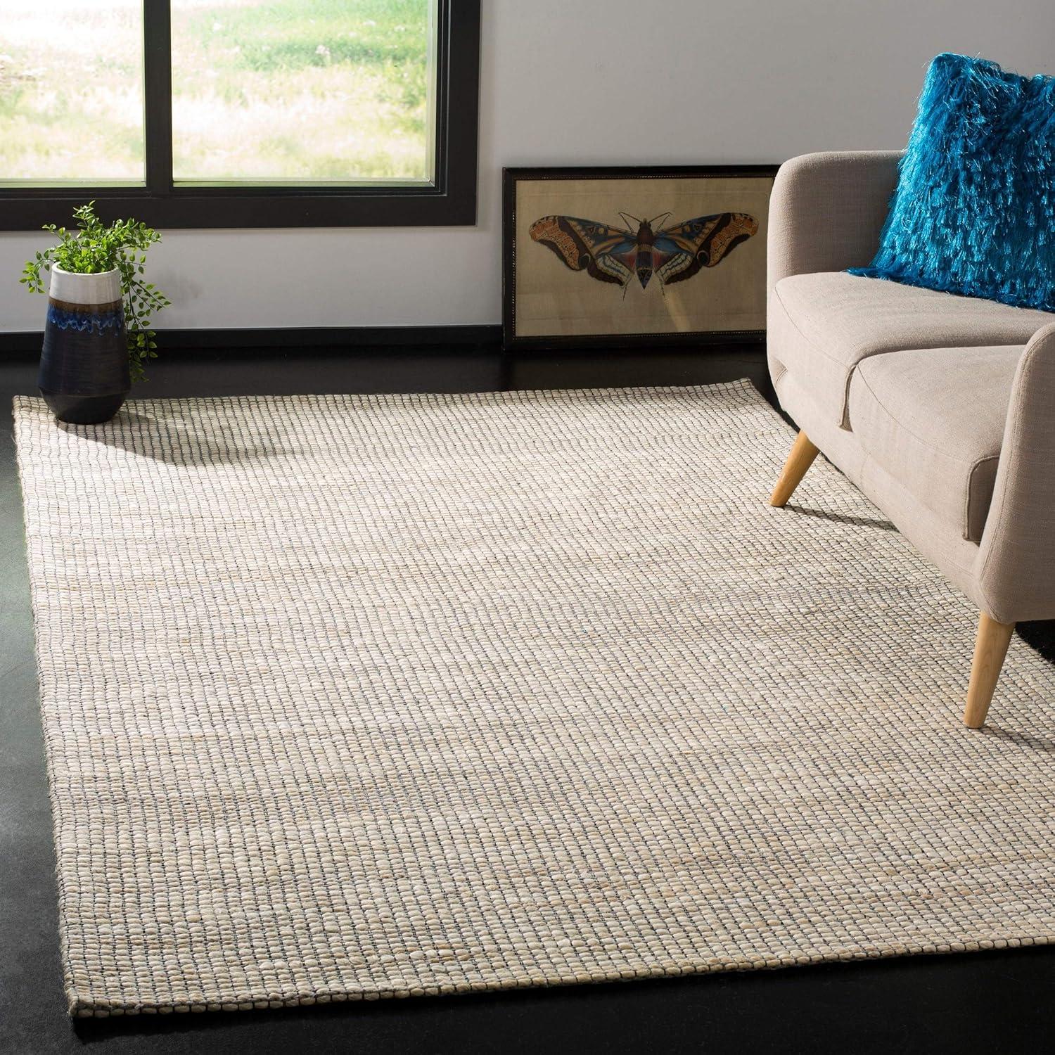 SAFAVIEH Marbella Christina Solid Area Rug, Light Grey, 9' x 12'