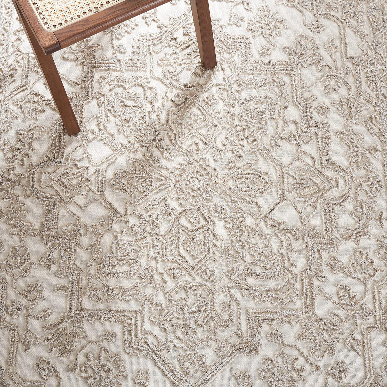 Trace TRC302 Hand Tufted Area Rug - Ivory/Natural - 5'x8' - Safavieh.