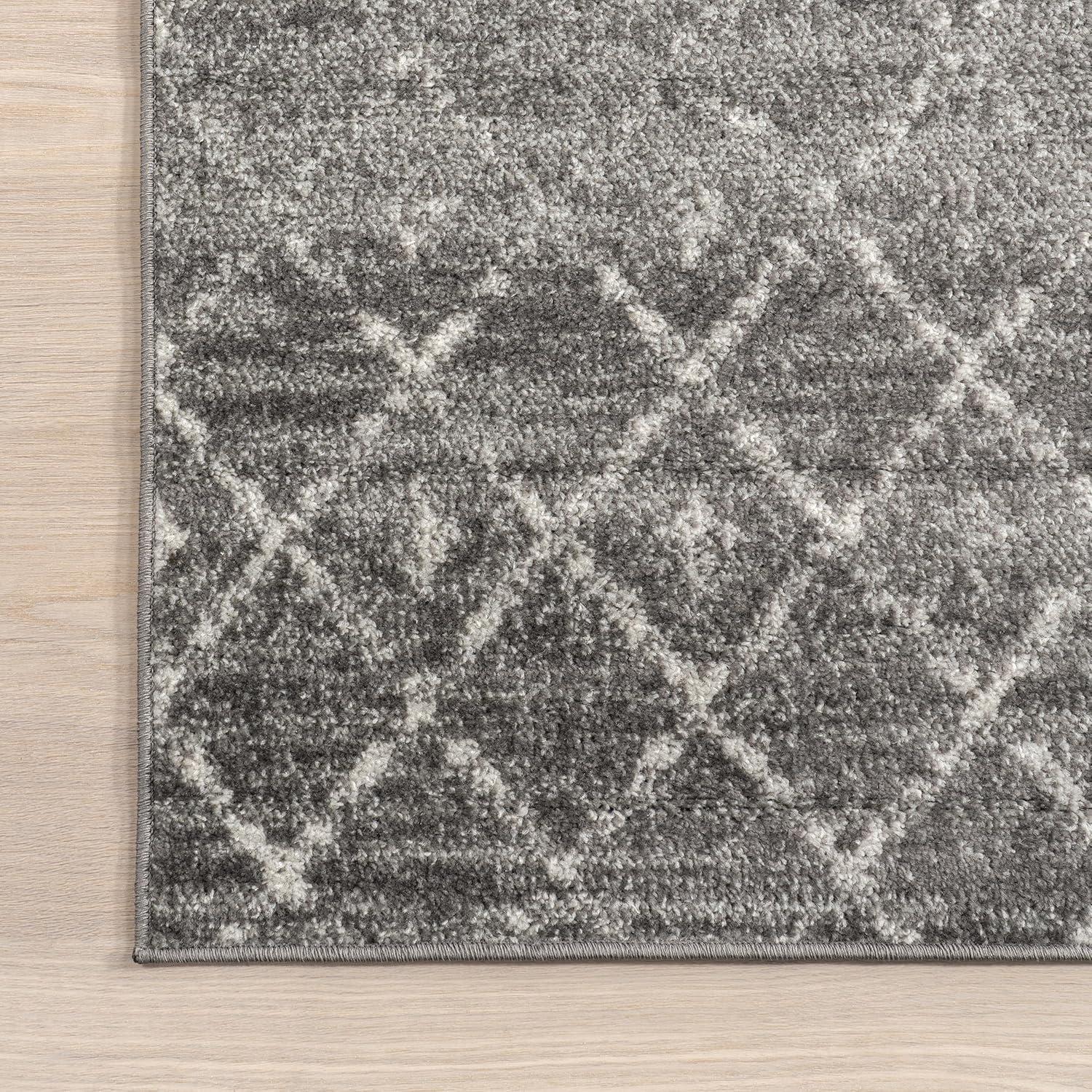 nuLOOM 2x3 Moroccan Blythe Area Rug, Dark Grey, Faded Bohemian Design, Stain Resistant, For Bedroom, Dining Room, Living Room, Hallway, Office, Kitchen, Entryway