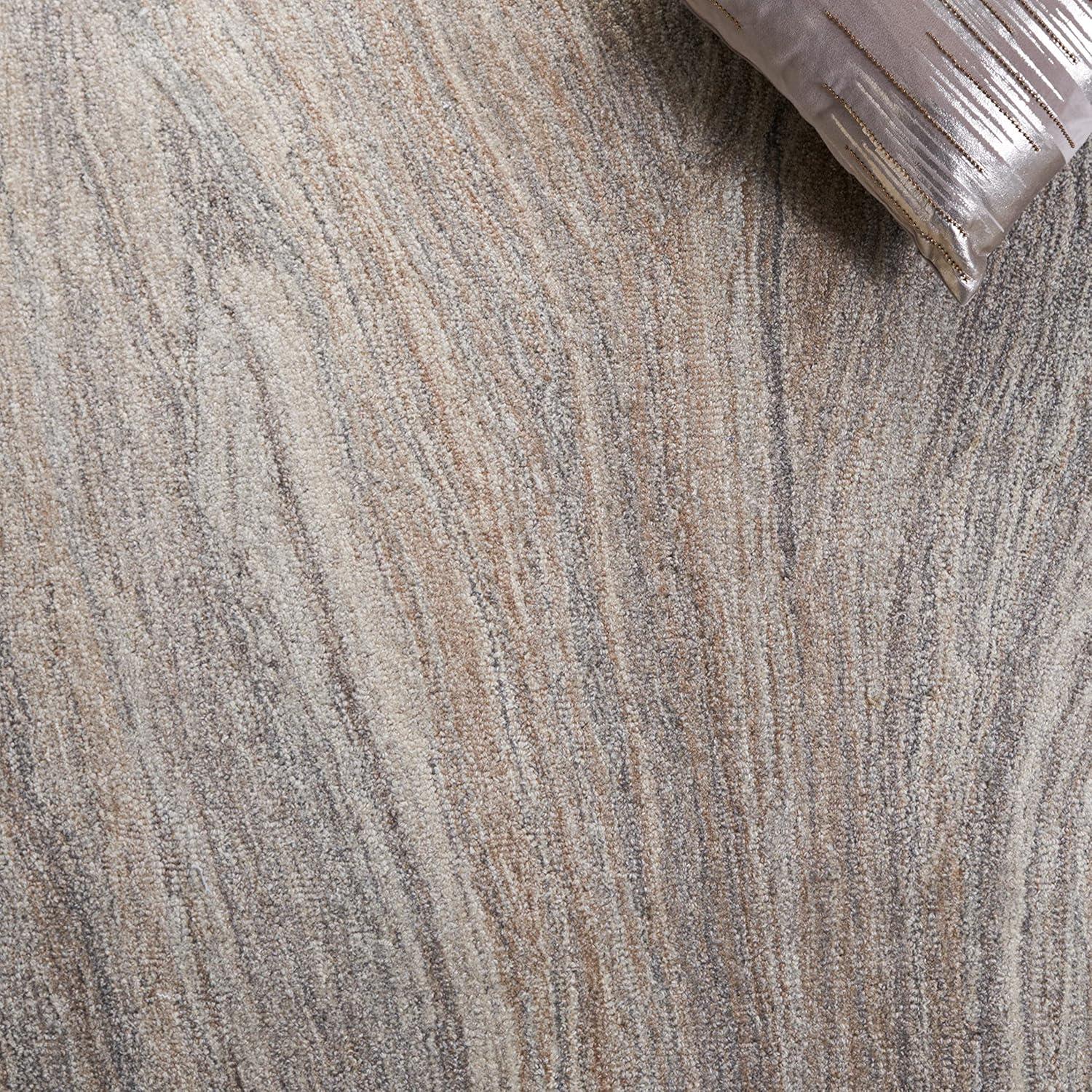 Abstract ABT901 Handmade Indoor Area Rug - Beige/Gray - 6'x6' - Safavieh