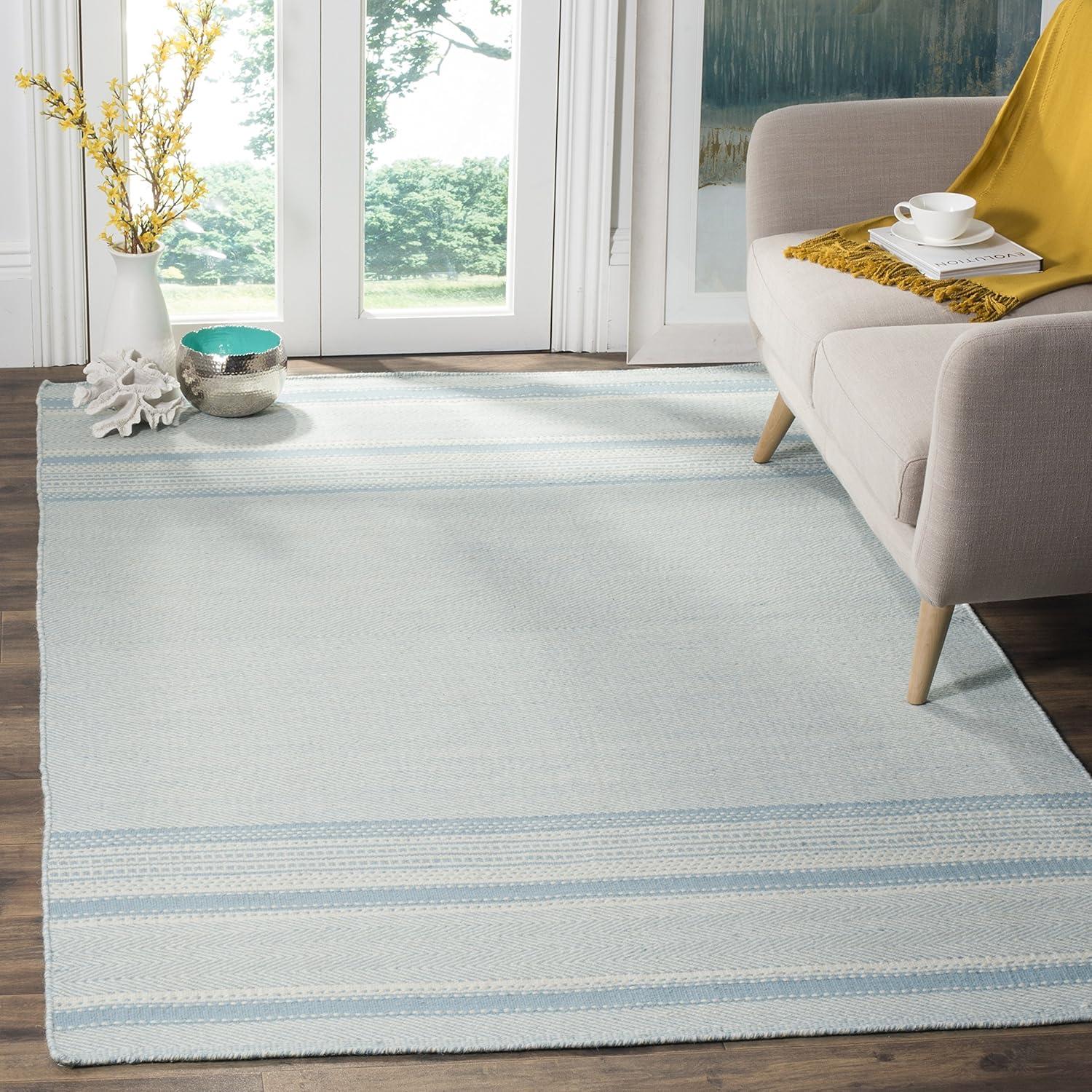Grice Kilim Hand Woven Flat Weave Wool Striped Rug
