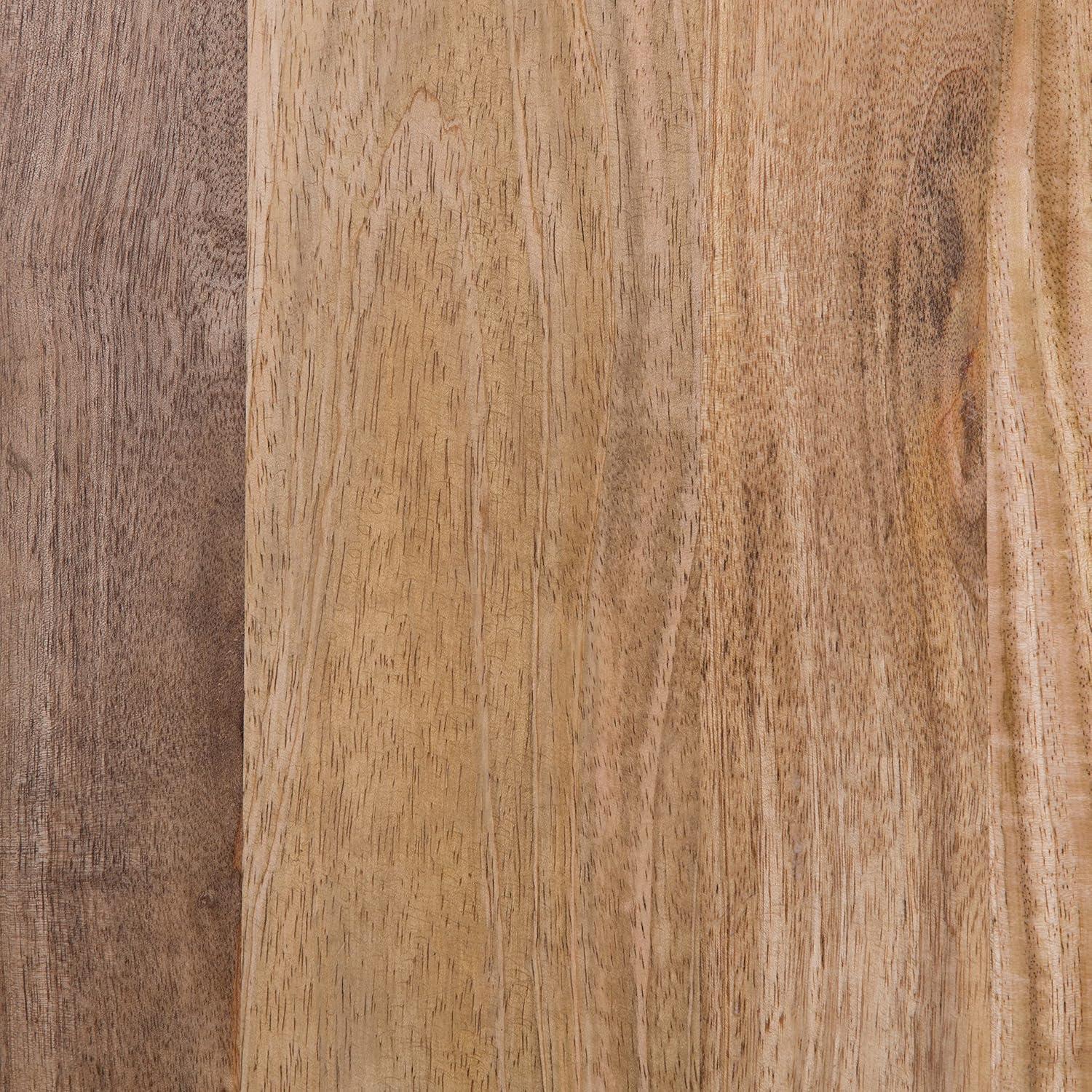 Simpli Home Patrice Solid Mango Wood Mid-Century Modern End Table with Unique Shaped Top and Hairpin Legs