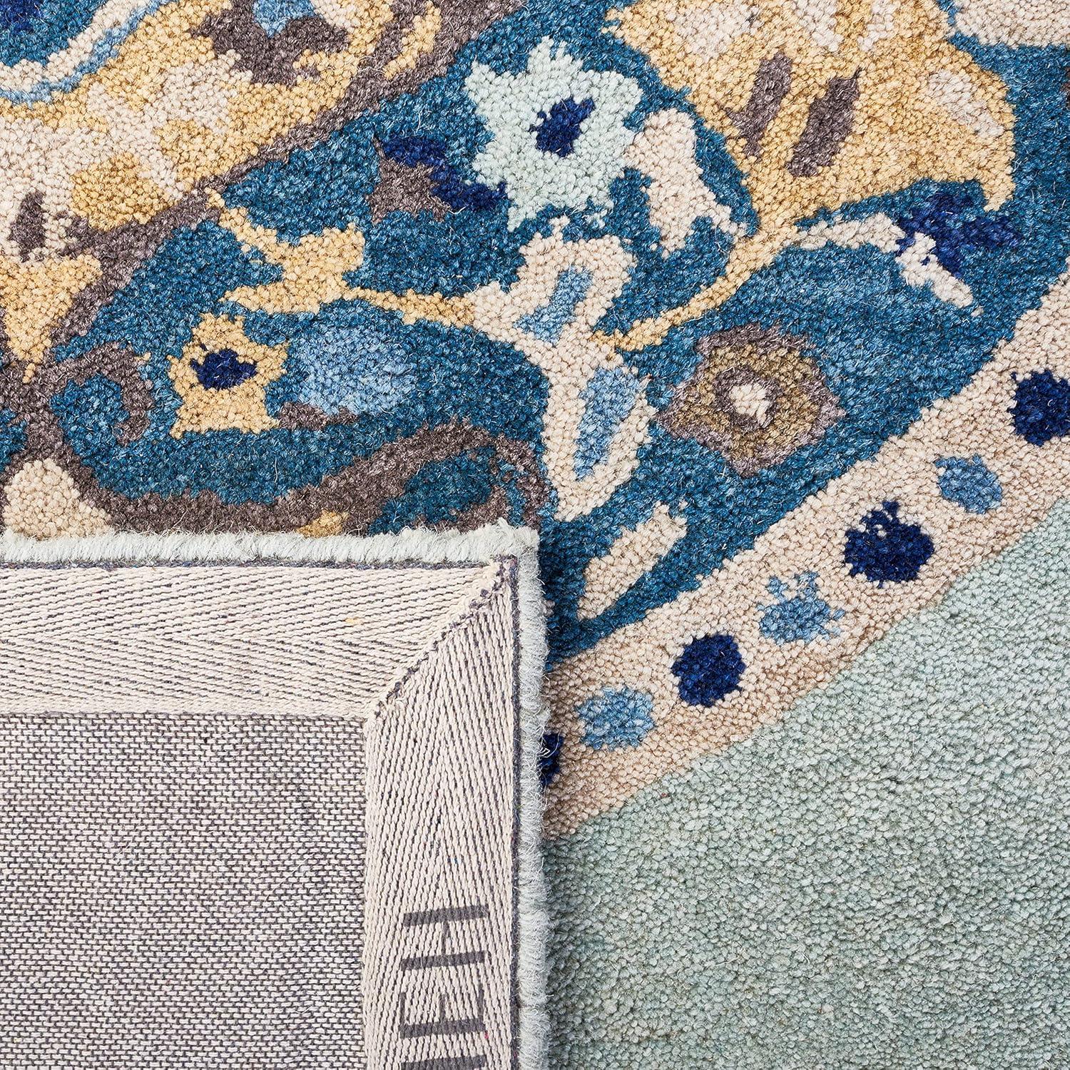 Antiquity AT66 Hand Tufted Indoor Area Rug - Turquoise/Silver - 8'x10' - Safavieh