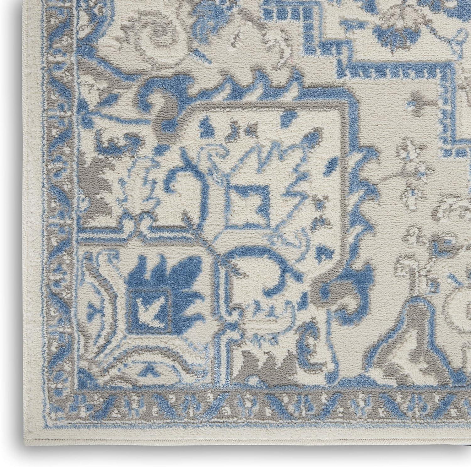 Nourison Elation Bohemian Medallion Indoor Rug Ivory Blue 4' x 6'