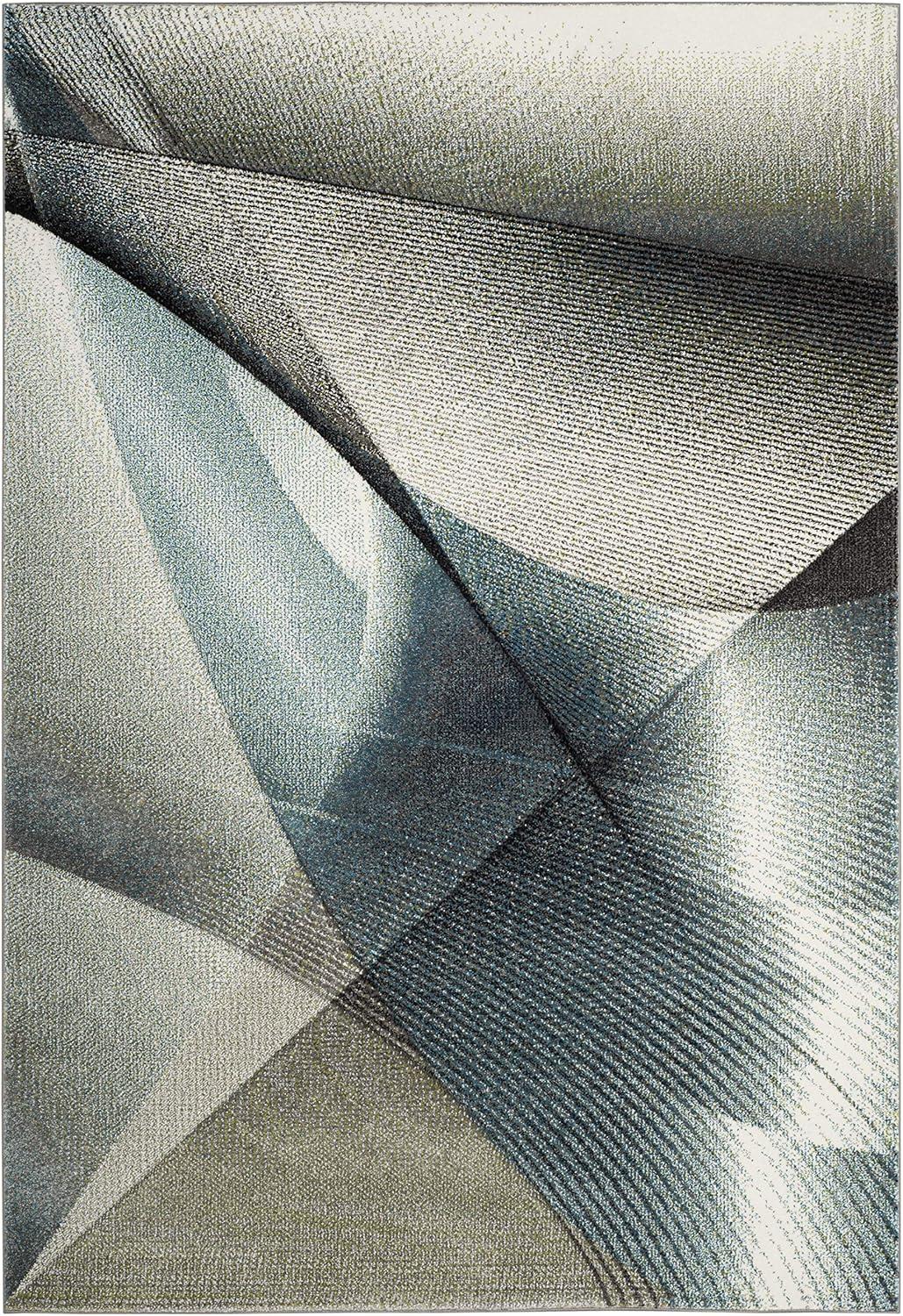 Hollywood HLW715 Machine Made Area Rug - 5'3"x7'6" - Grey/Teal - Safavieh