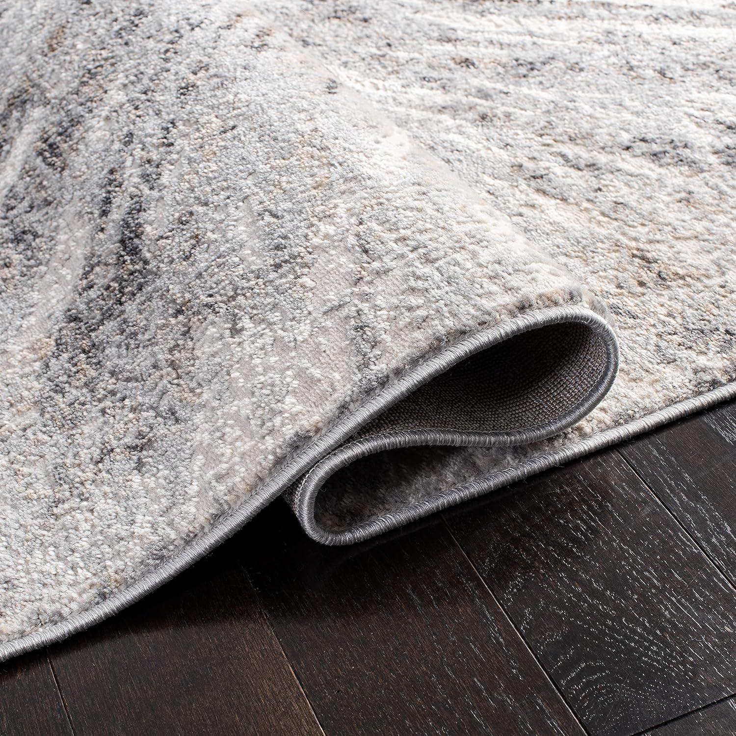 Amelia ALA449 Power Loomed Indoor Area Rug - Grey/Gold - 6'7"x9'6" - Safavieh