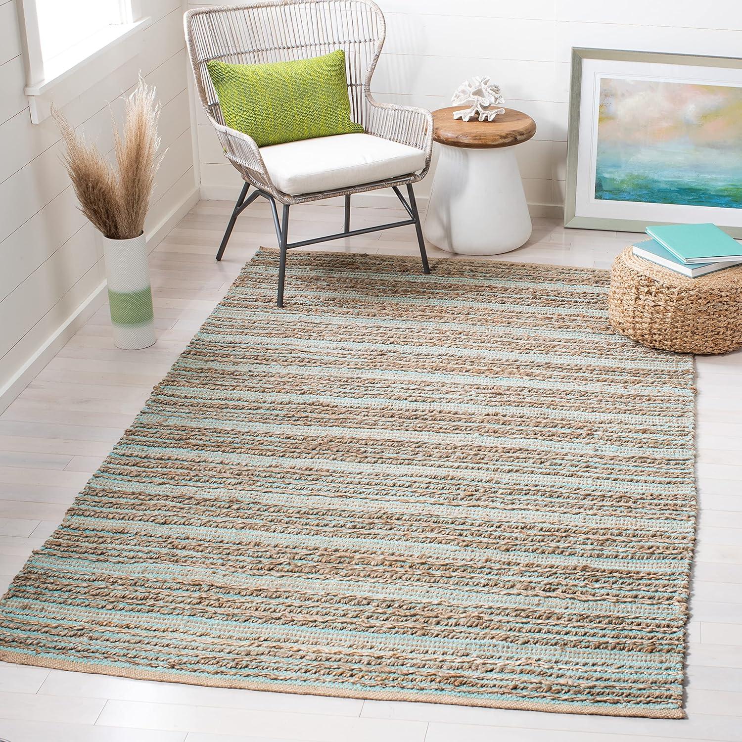 Cape Cod CAP851 Woven Indoor Area Rug - Aqua - 5'x8' - Safavieh