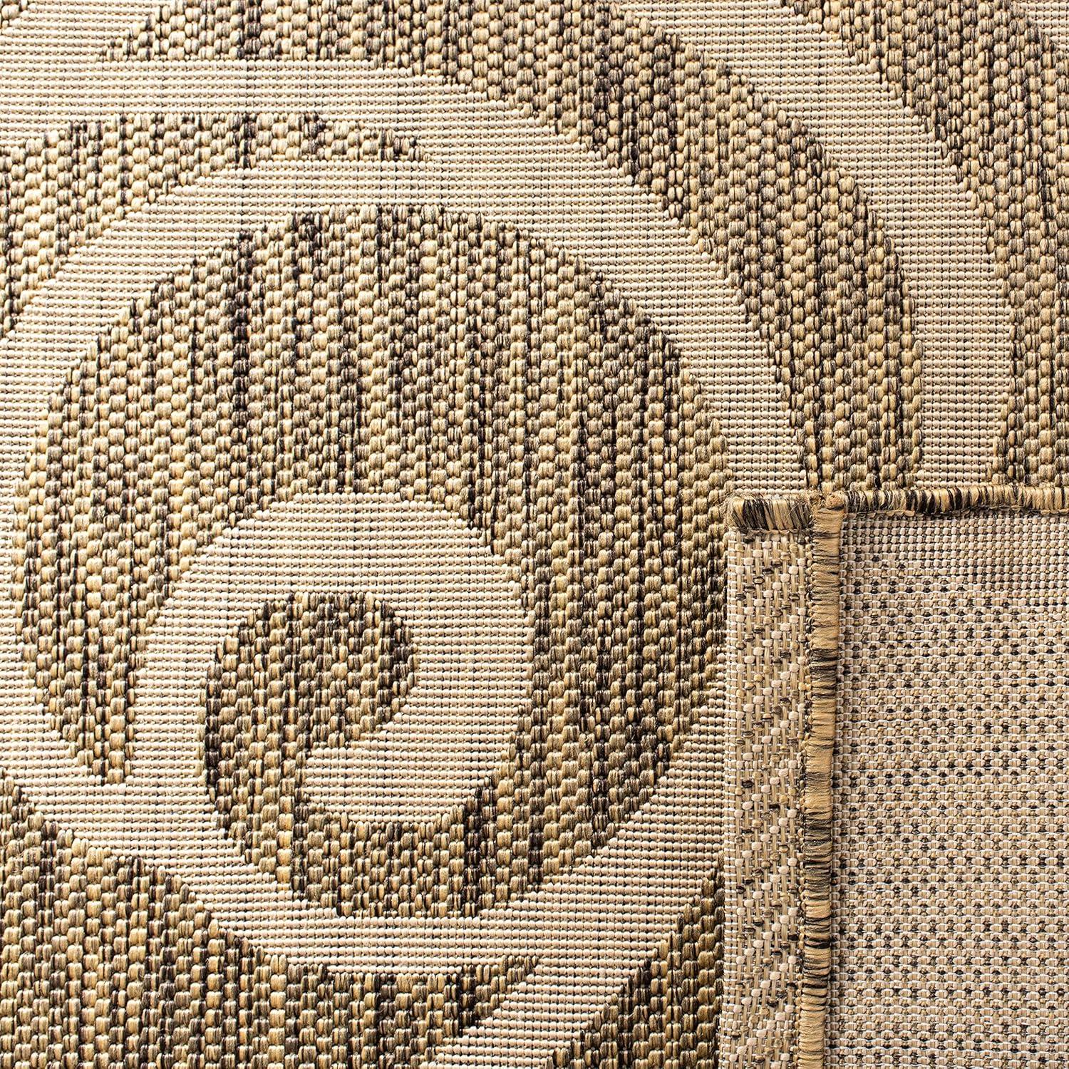 Courtyard CY5141 Power Loomed Indoor/Outdoor Area Rug - Coffee/Sand - 6'7"x6'7" - Safavieh.