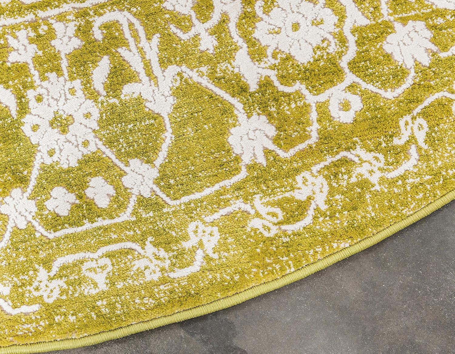 Unique Loom New Classical Collection Area Rug - Olympia (8'  Round Light Green/Ivory)