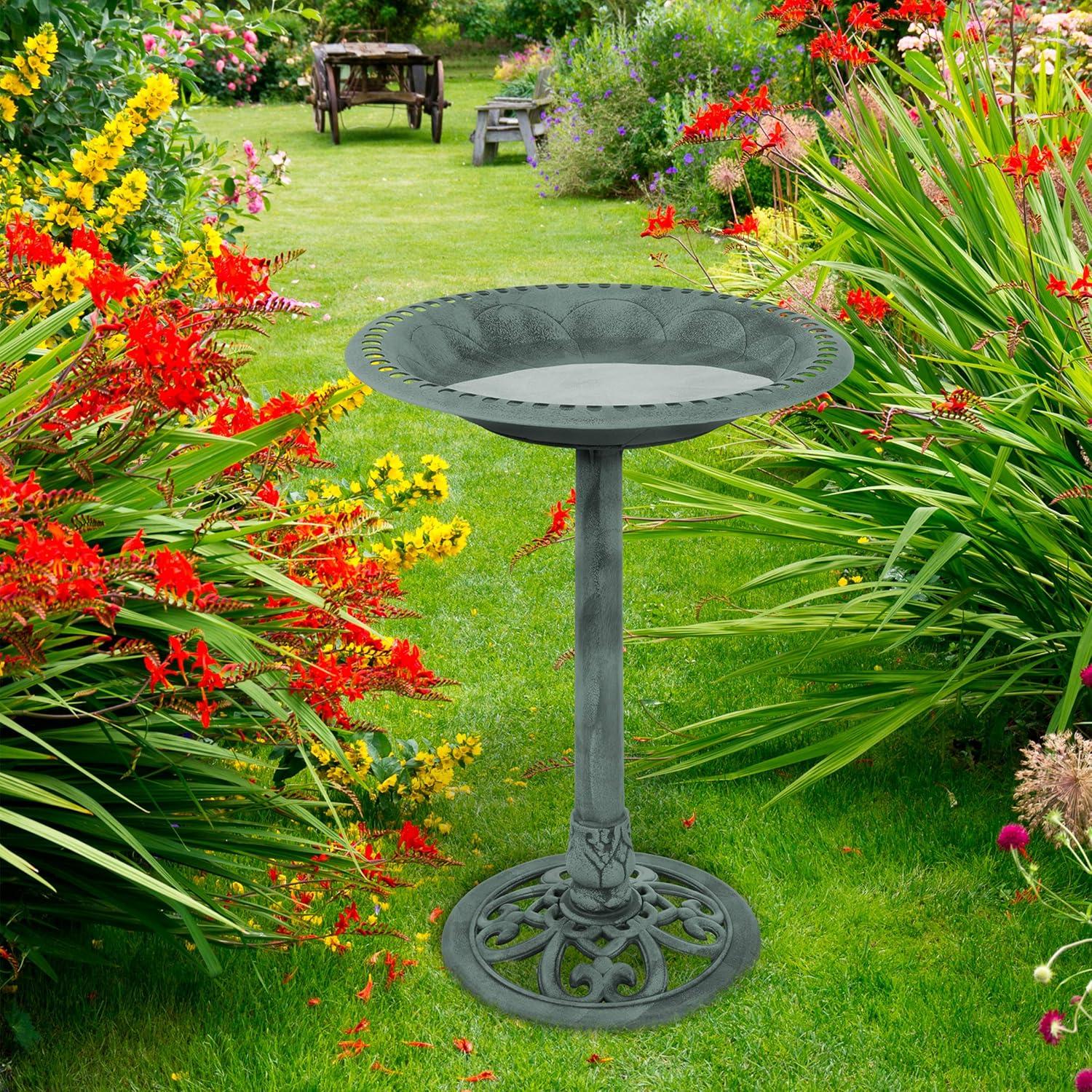 Pure Garden 50-LG1072 Antique Bird Bath - Green