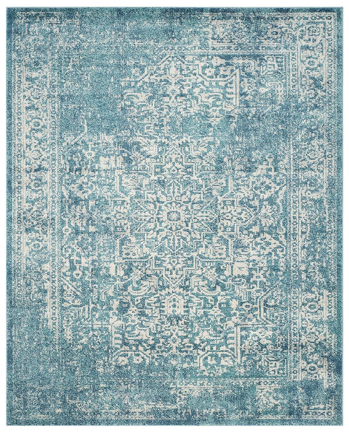 Evoke EVK256 Power Loomed Indoor Area Rug - Blue/Ivory - 8'x10' - Safavieh