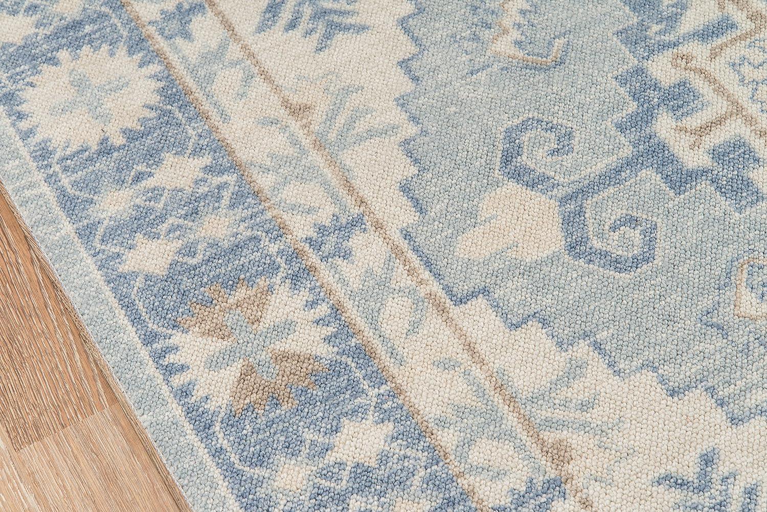 Momeni Anatolia Wool and Nylon Machine Made Blue Area Rug 5'3" X 7'6"