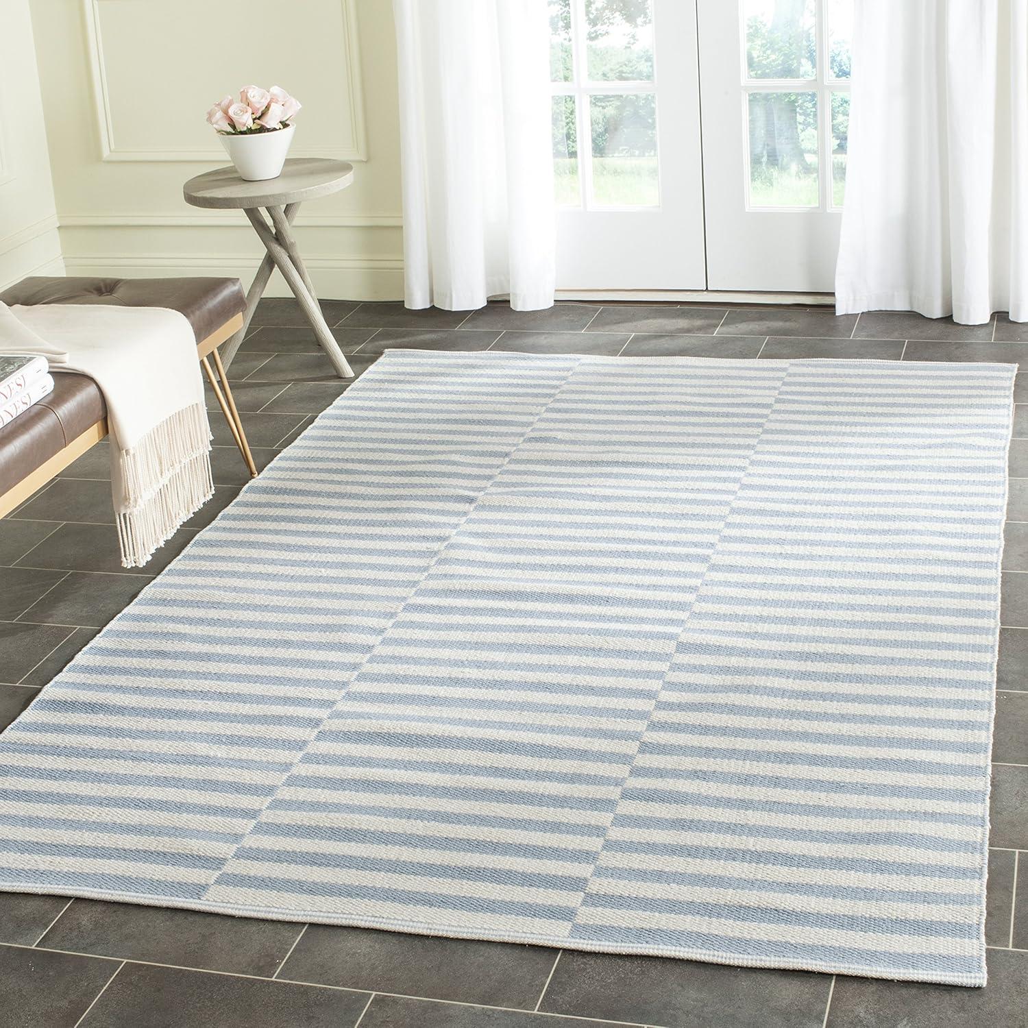 Montauk MTK715 Hand Woven Indoor Area Rug - Ivory/Light Blue - 5'x7' - Safavieh