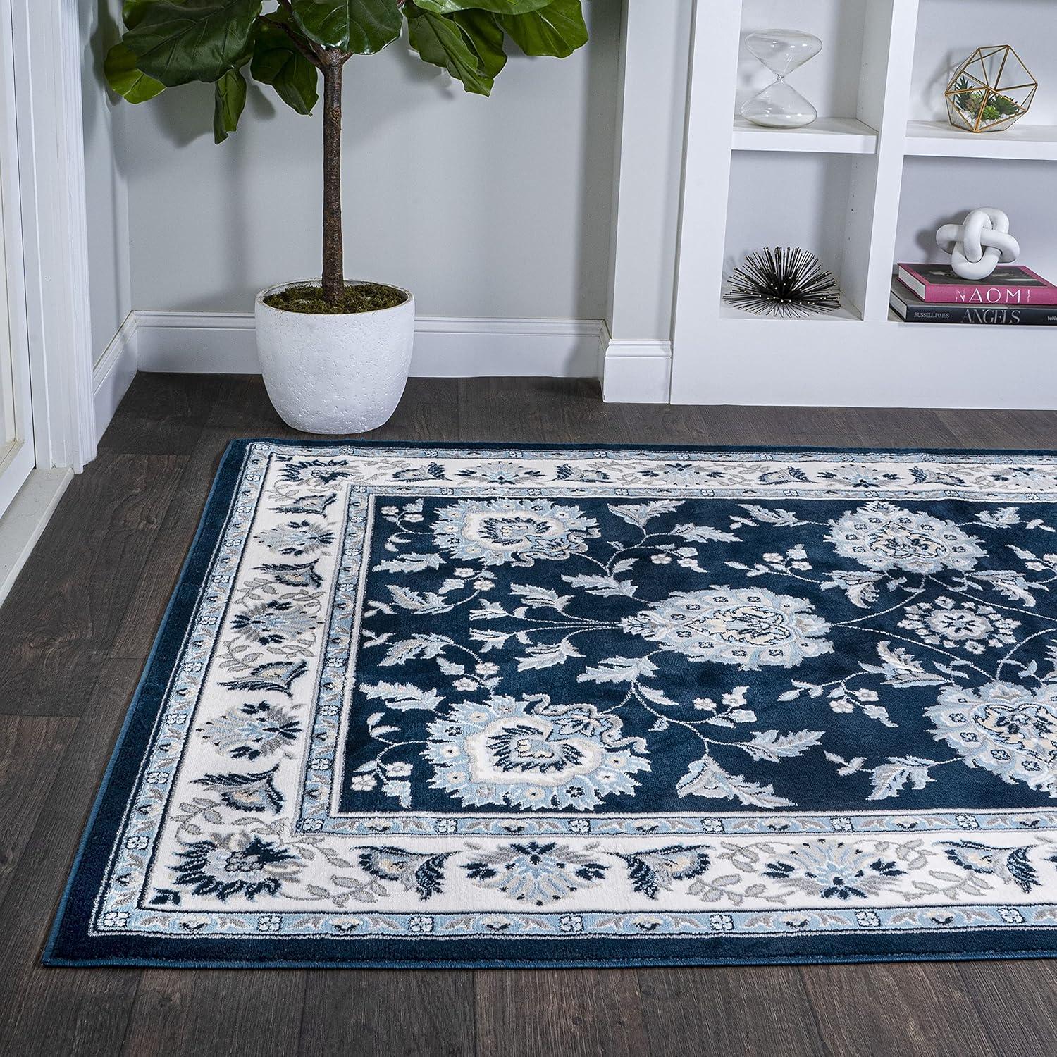3'x5' Cherie French Cottage Area Rug, Navy/Ivory - JONATHAN Y