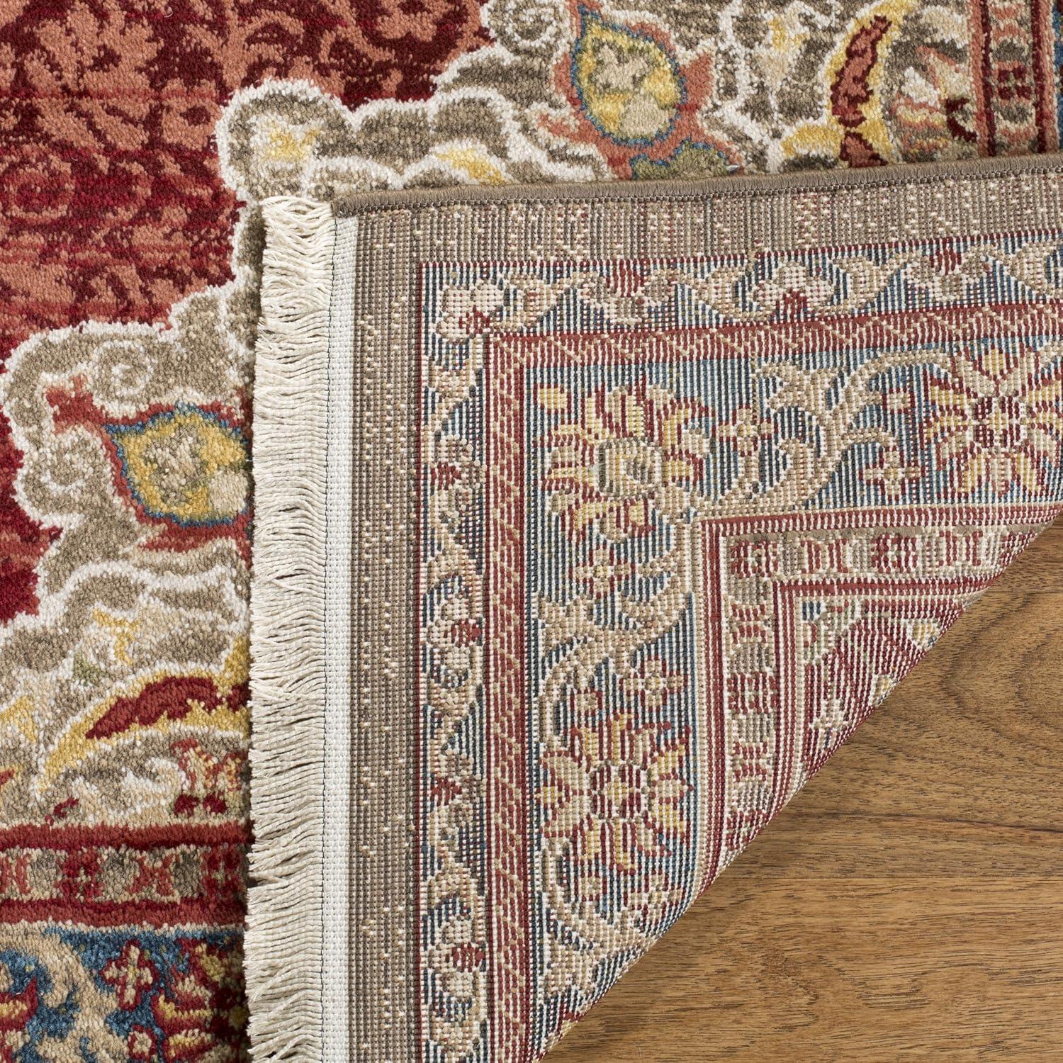 Kashan KSN302 Power Loomed Area Rug - Red/Blue - 9'x12'6" - Safavieh