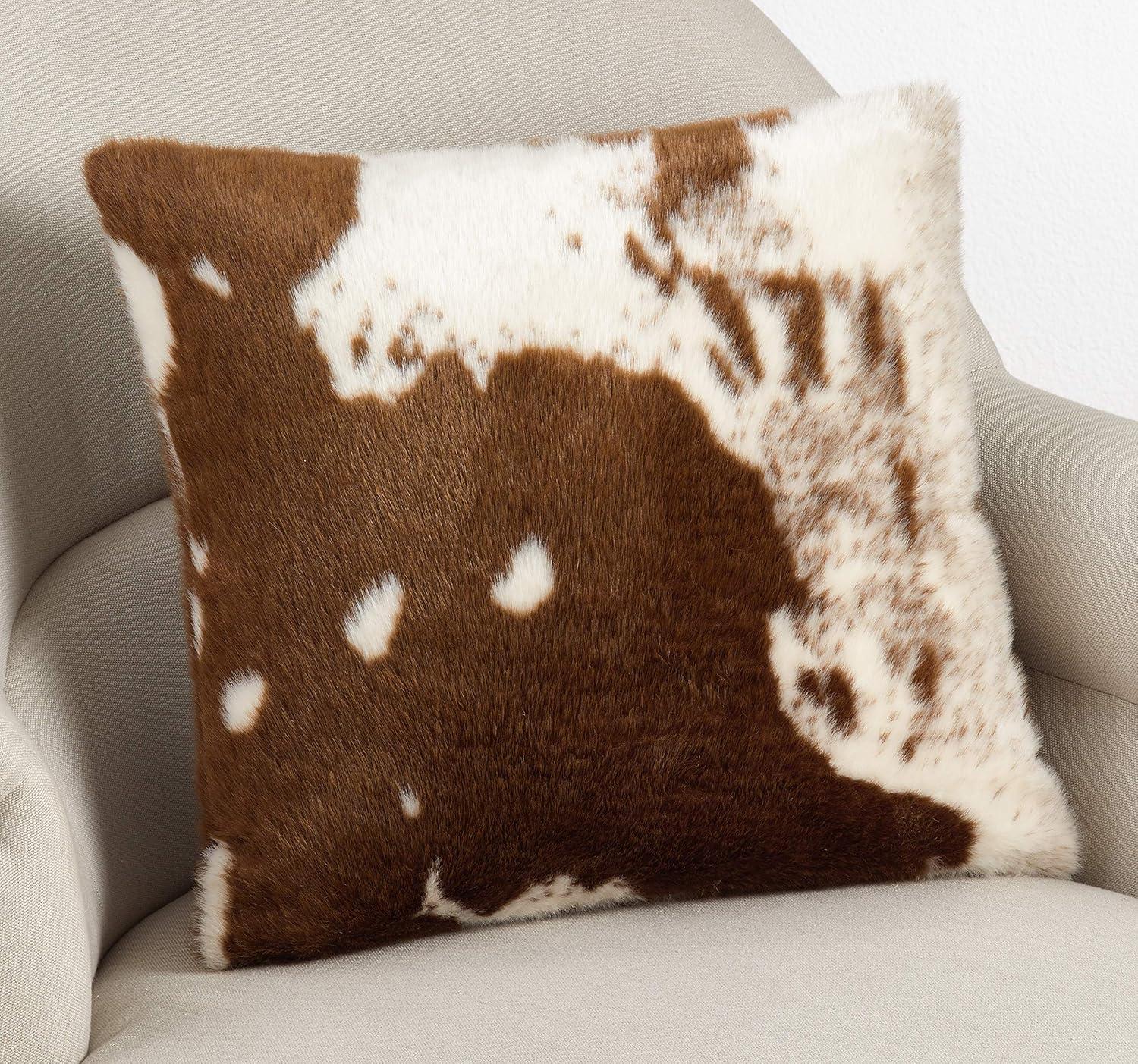 Saro Lifestyle Urban Faux Cowhide Down Filled Throw Pillow