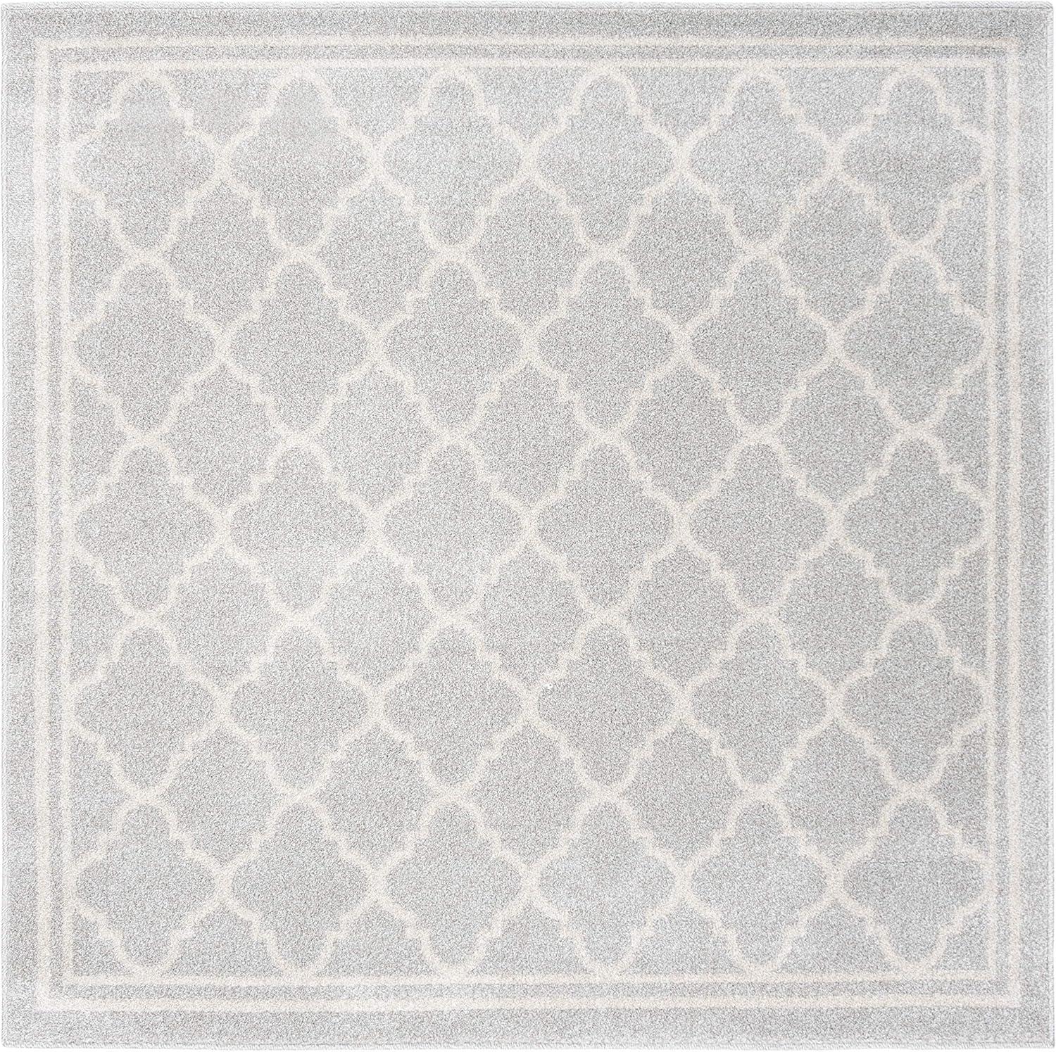 SAFAVIEH Amherst Trina Geometric Area Rug, Light Grey/Beige, 5' x 5' Square