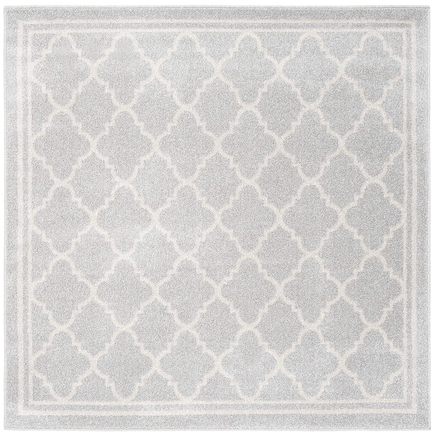 Amherst AMT422 Power Loomed Indoor Area Rug - Light Grey/Beige - 5'x5' - Safavieh