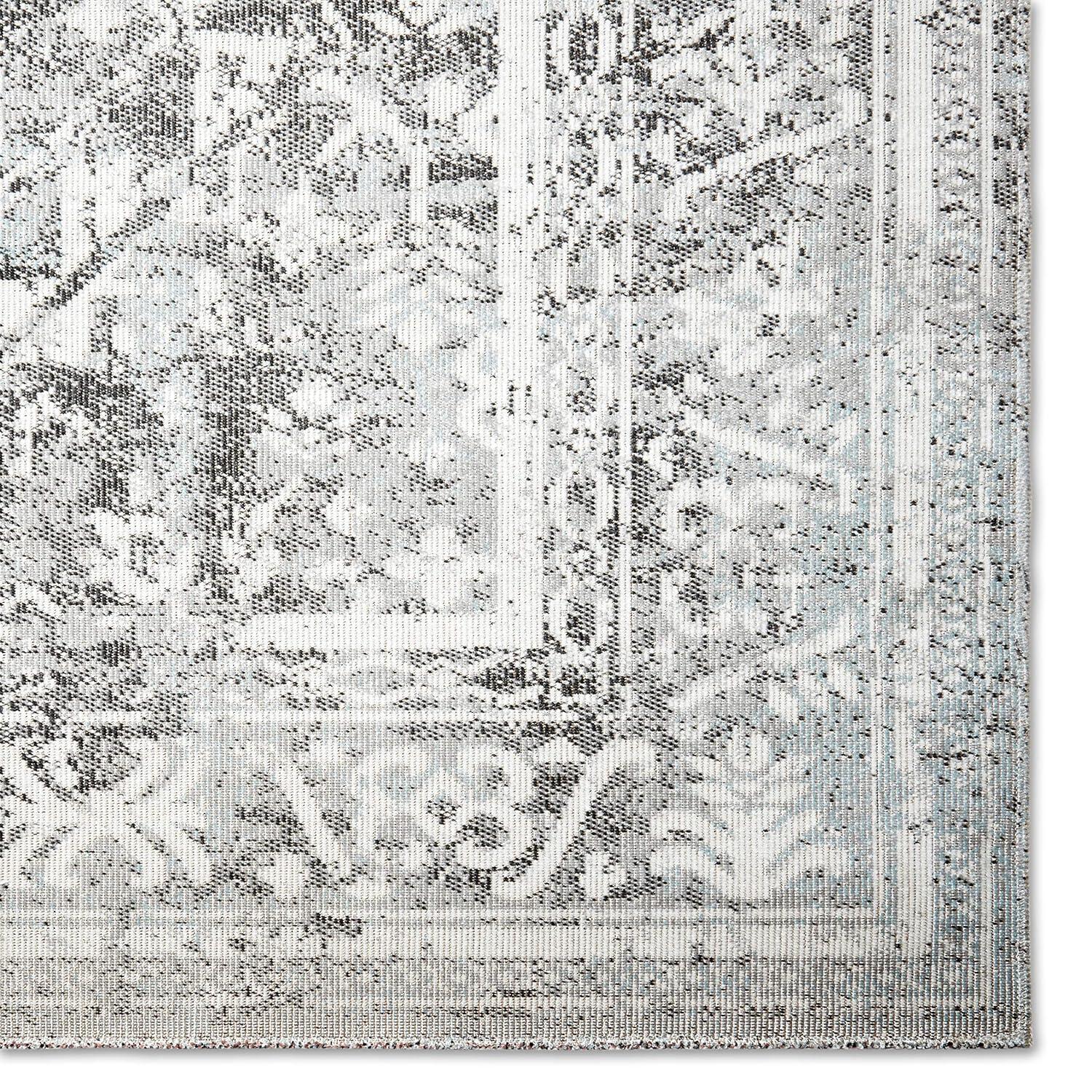Nicole Miller New York Patio Sofia Ivy Distressed Indoor/Outdoor Area Rug, Navy Blue/Ivory