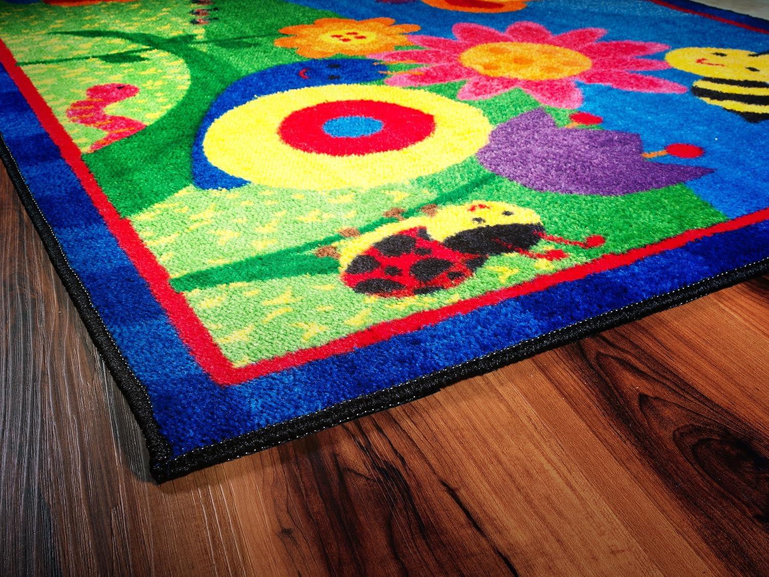 Flagship Carpets Cutie Bugs Kids and Baby Non Slip Area Rug, 3' x 5'