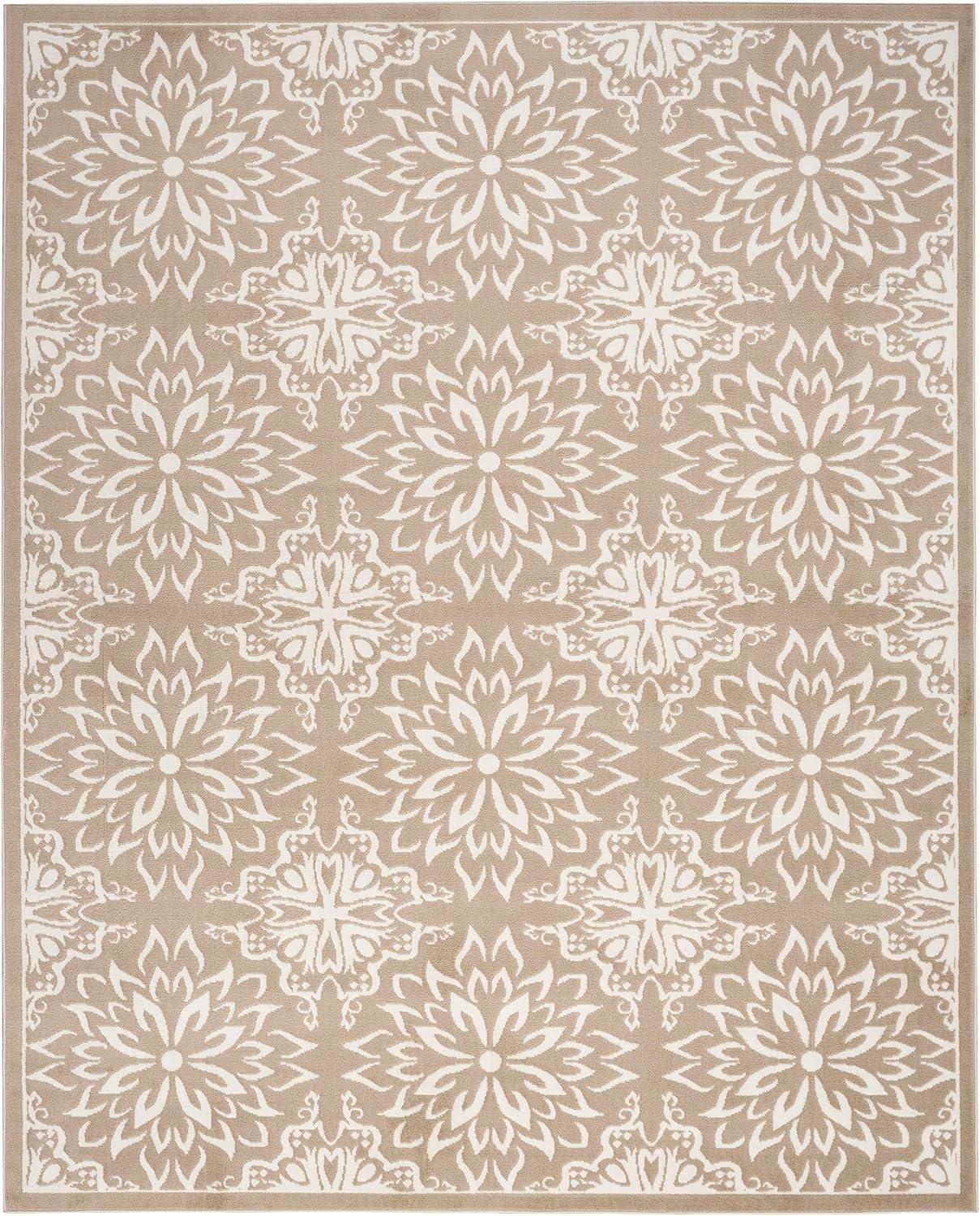 Nourison Jubilant Floral Transitional Indoor Rug Taupe 7'10"x9'10"