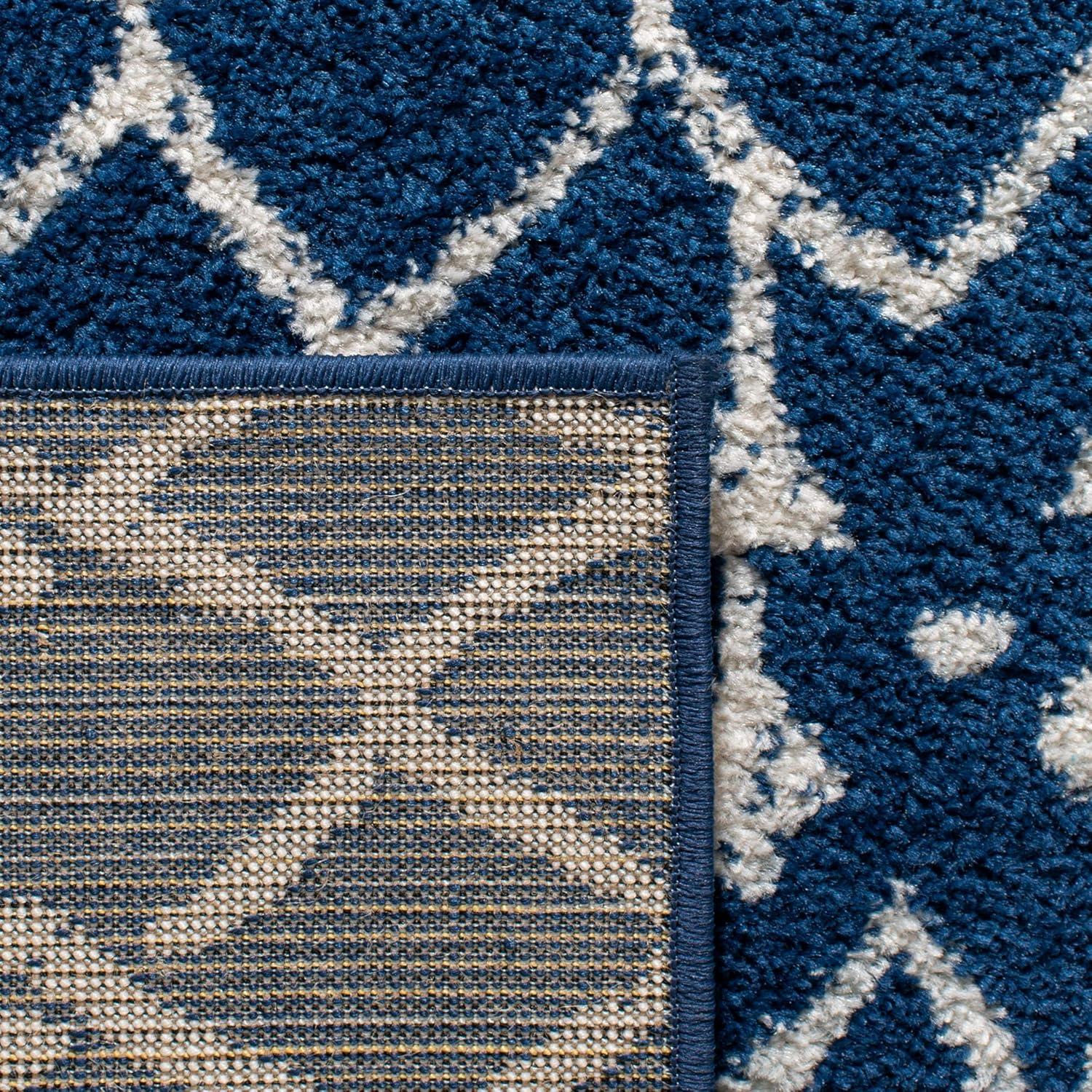 Tulum TUL270 Power Loomed Indoor Accent Rug - Navy/Ivory - 3'x3' - Safavieh