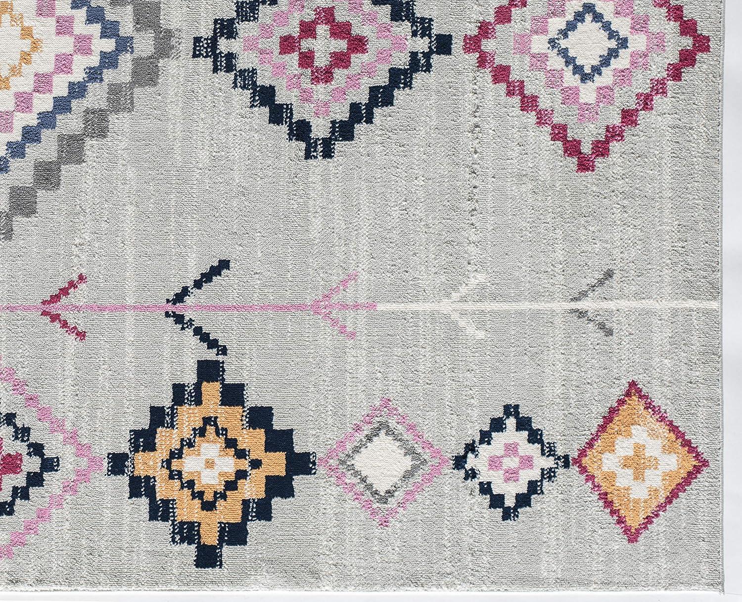 Rugs America Soleil BR15B Light Gray Area Rug for Dining Room Rug Neutral Rug Living Room Rug Kitchen, 5'3"x7'