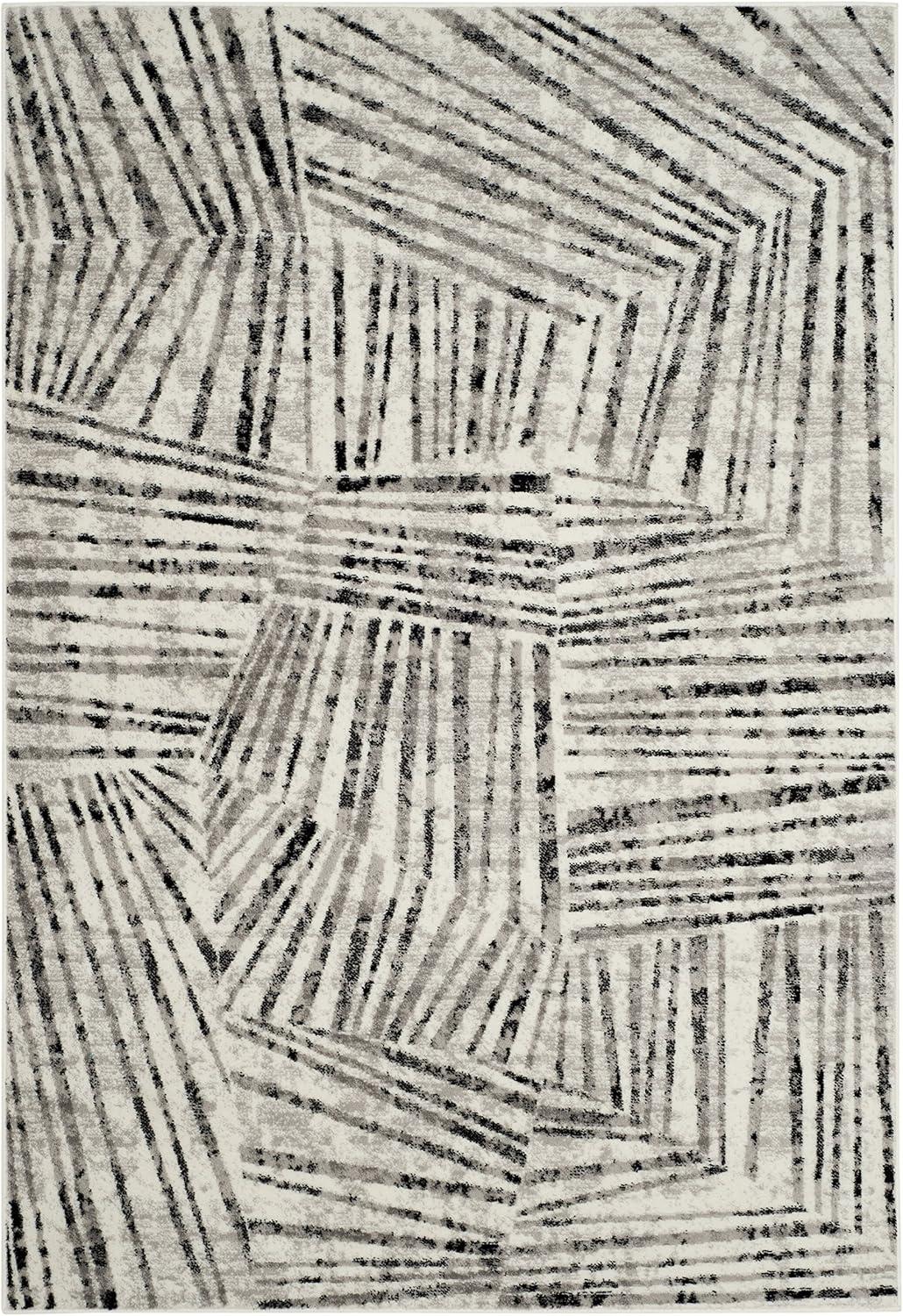 SAFAVIEH Skyler Carlene Geometric Area Rug, Grey/Ivory, 9' x 12'