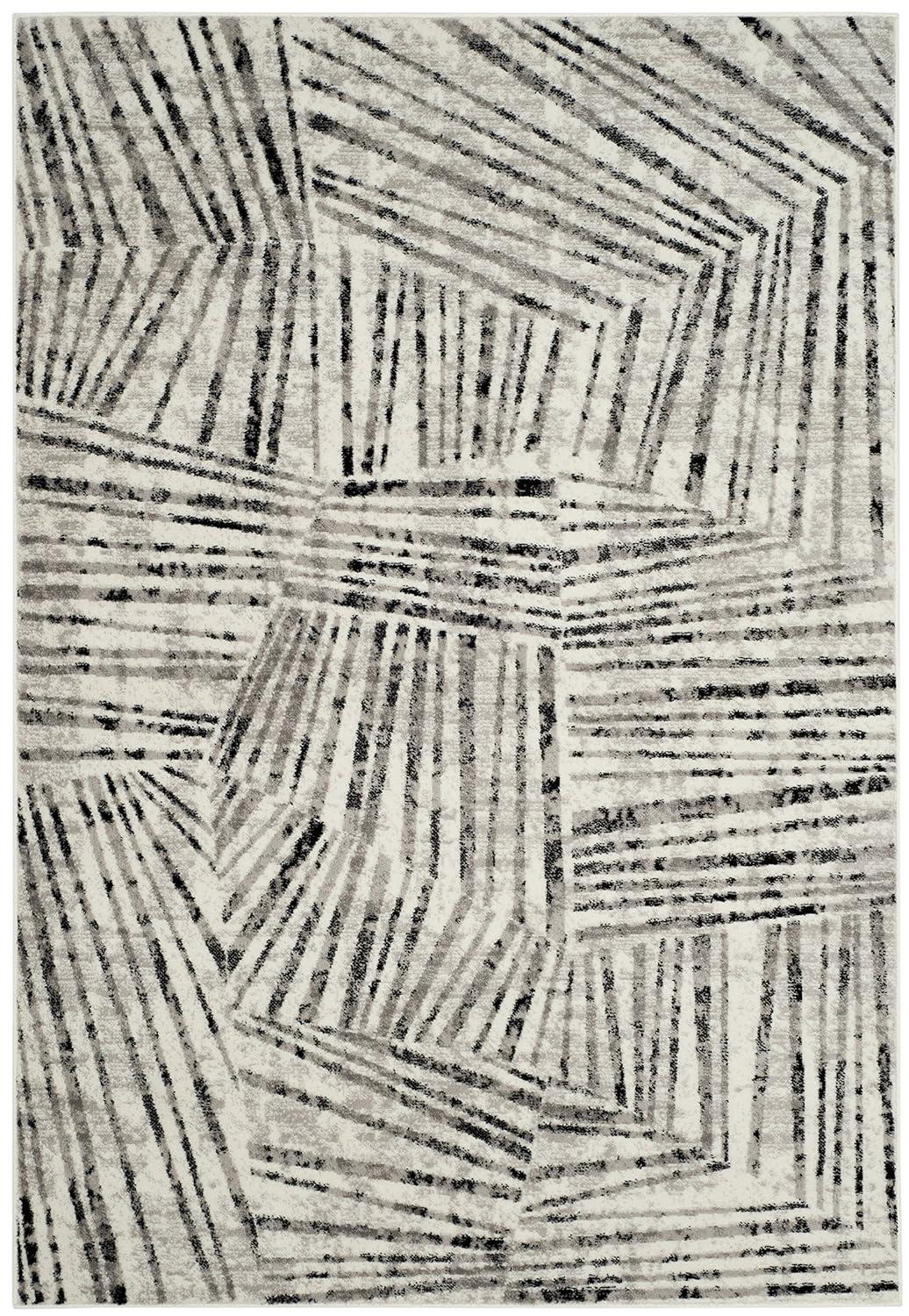 SAFAVIEH Skyler Carlene Geometric Area Rug, Grey/Ivory, 9' x 12'