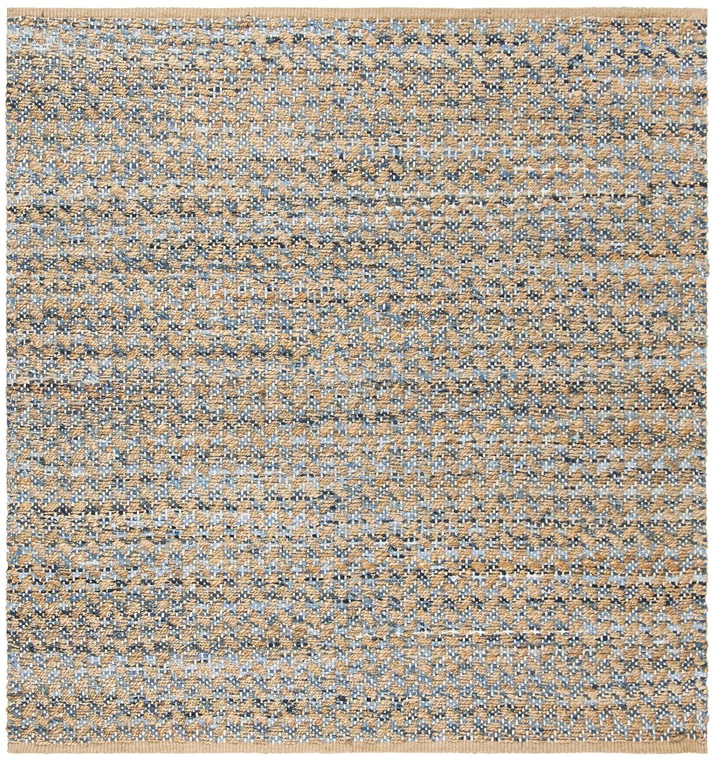 Cape Cod CAP305 Hand Woven Area Rug - Blue/Natural - 4'x4' - Safavieh.