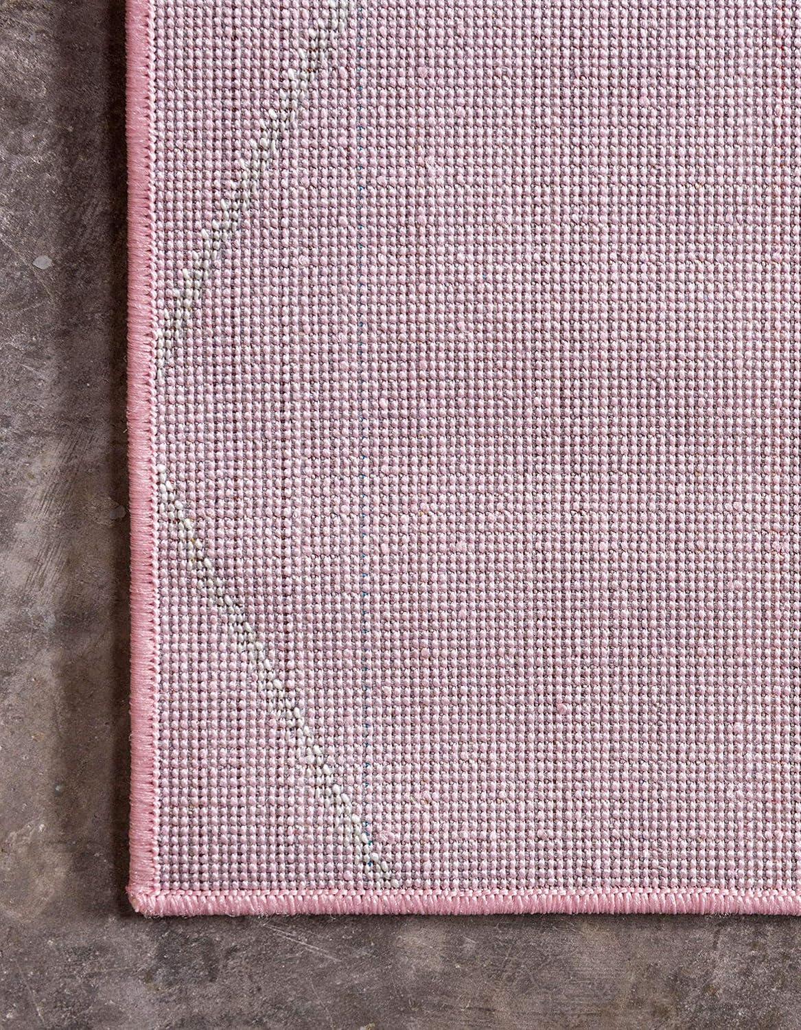 Unique Loom 8' 0 x 11' 0 Trellis Frieze Geometric Light Pink Area Rug
