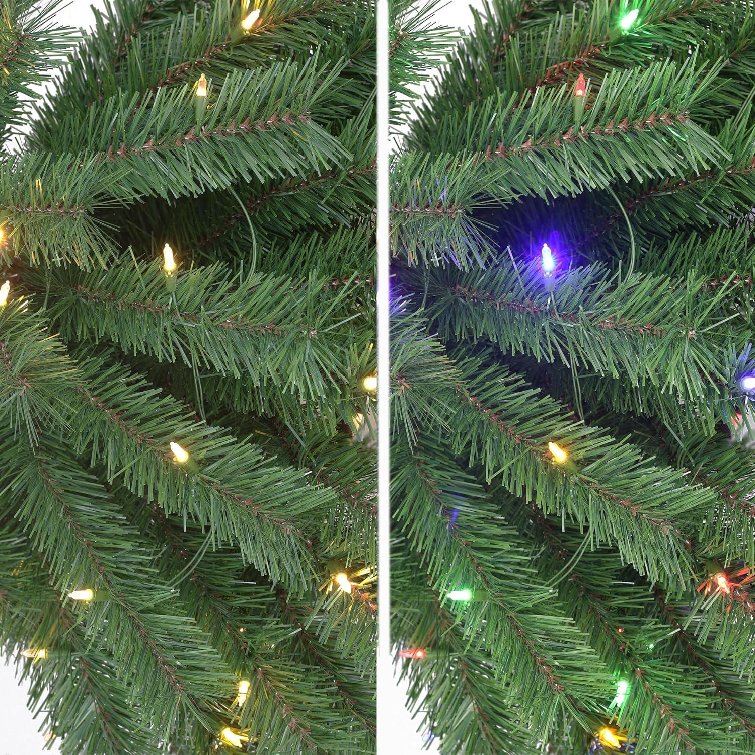 6 ft Green Artificial Palm Tree with Dual-Color LED Lights