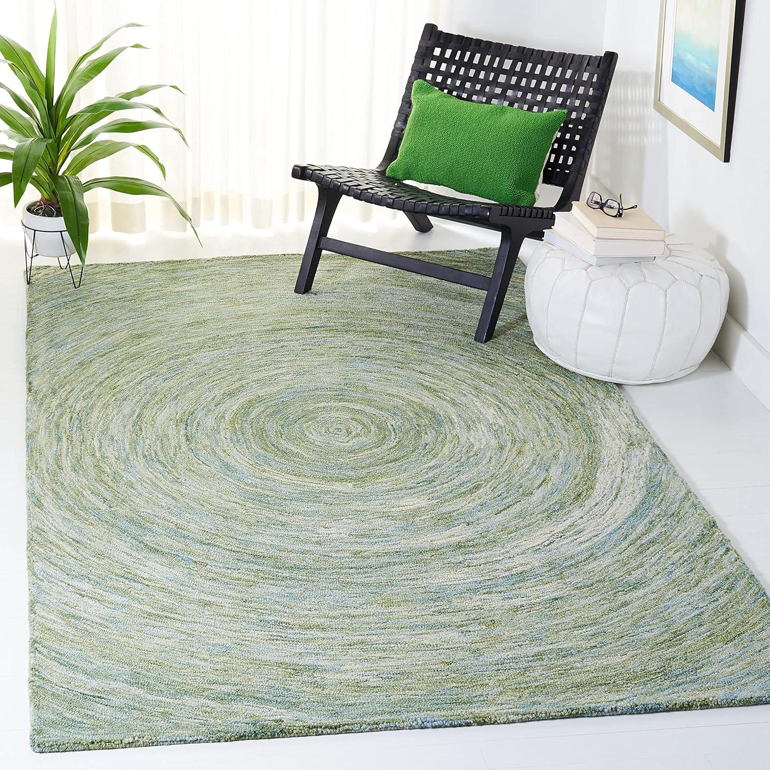 Ikat IKT633 Hand Tufted Area Rug - Dark Blue/Multi - 8'x10' - Safavieh