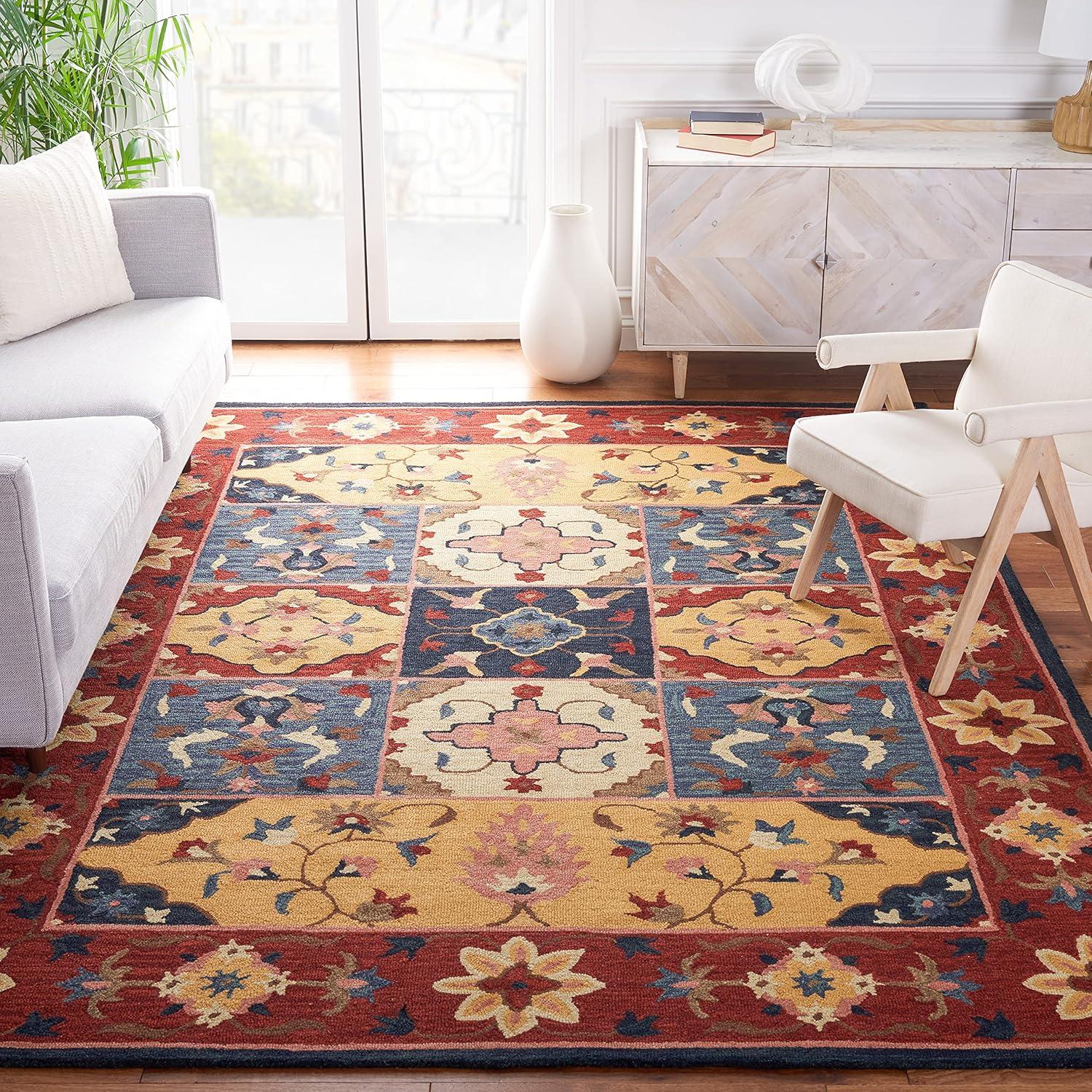 Aspen APN402 Hand Tufted Area Rug - Red/Gold - 8'x10' - Safavieh.