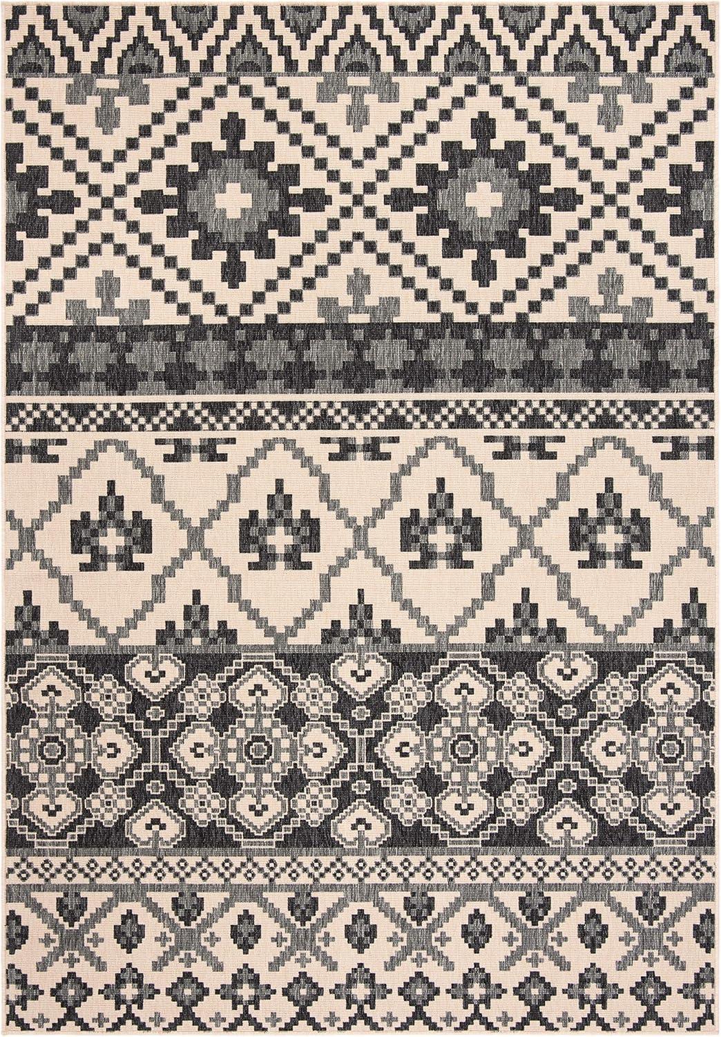 Veranda VER097 Power Loomed Indoor and Outdoor Area Rug - Green/Terracotta - 5'3"x7'7" - Safavieh.