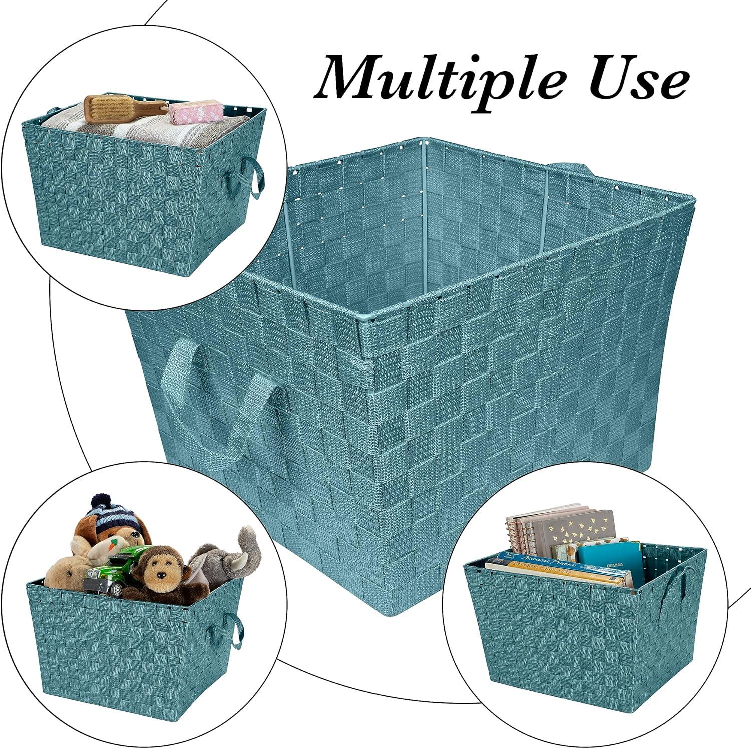Simplify Large Woven Fabric Storage Basket in Black