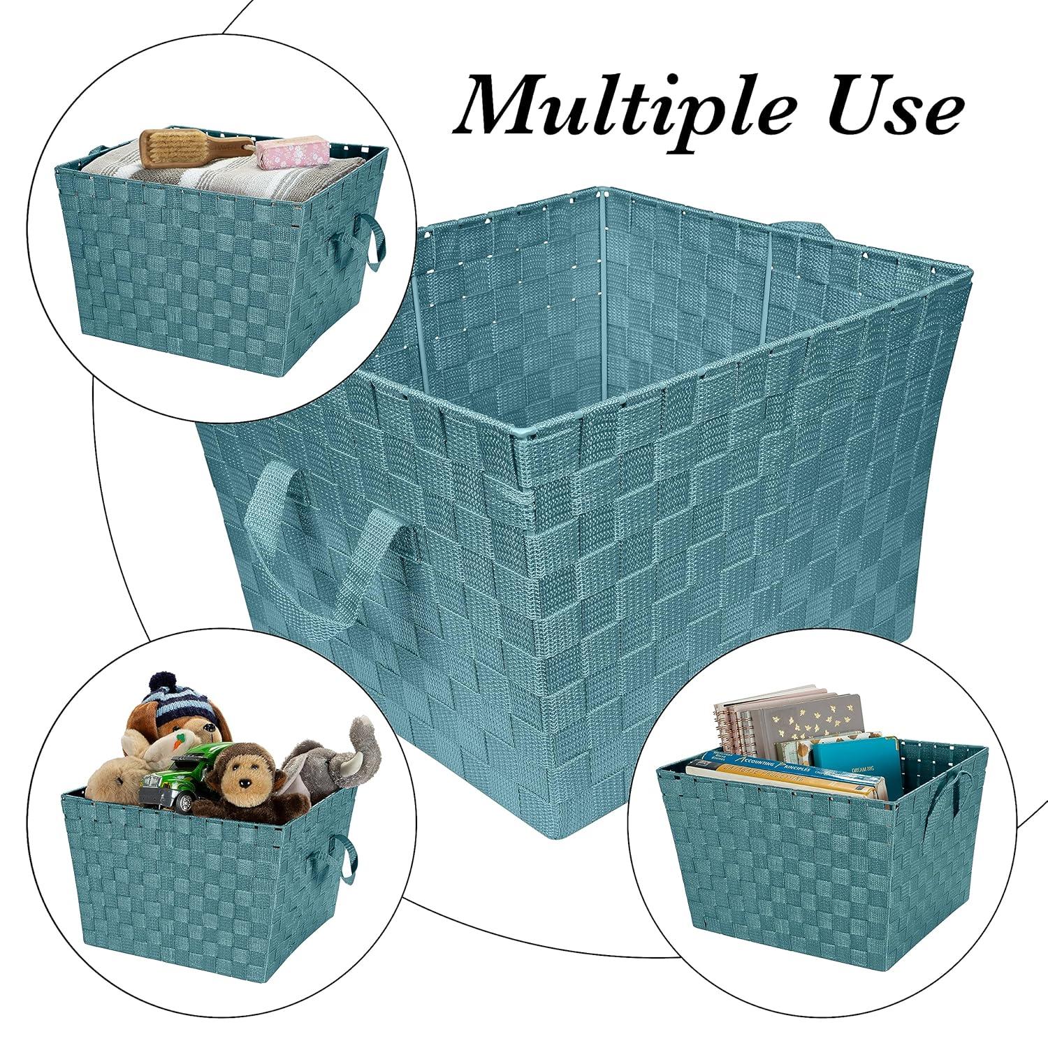 Simplify Large Woven Fabric Storage Basket in Black