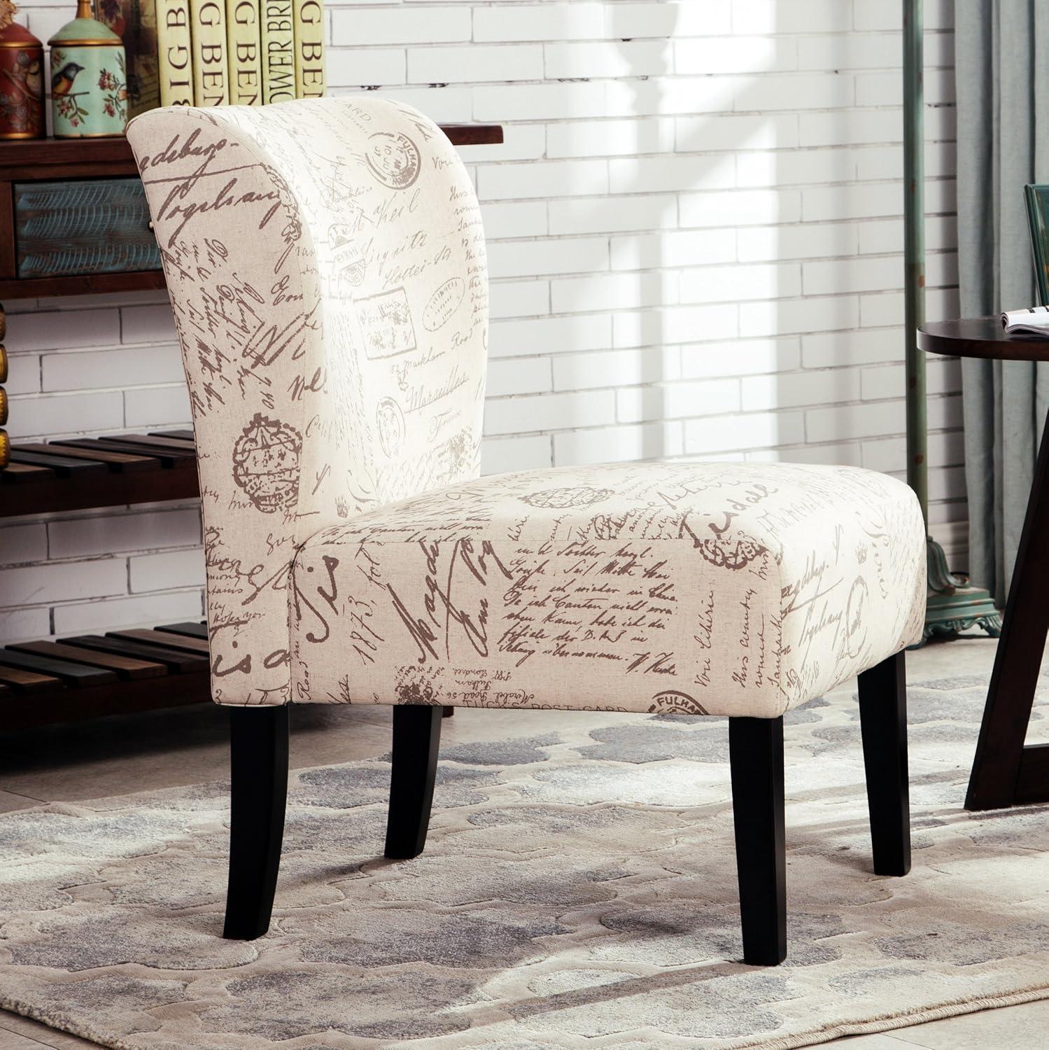 Roundhill Furniture Capa Fabric Armless Contemporary Accent Chair