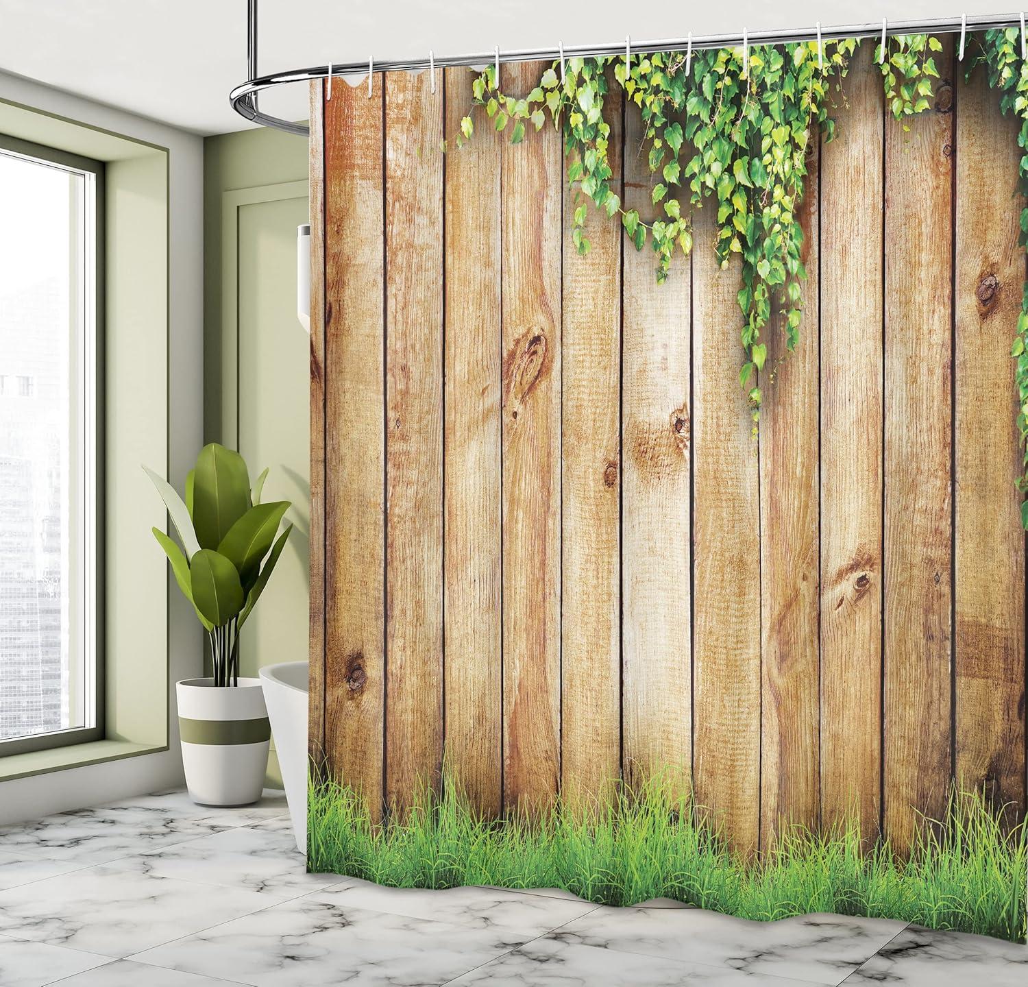 Rustic Home Shower Curtain with Hooks Included