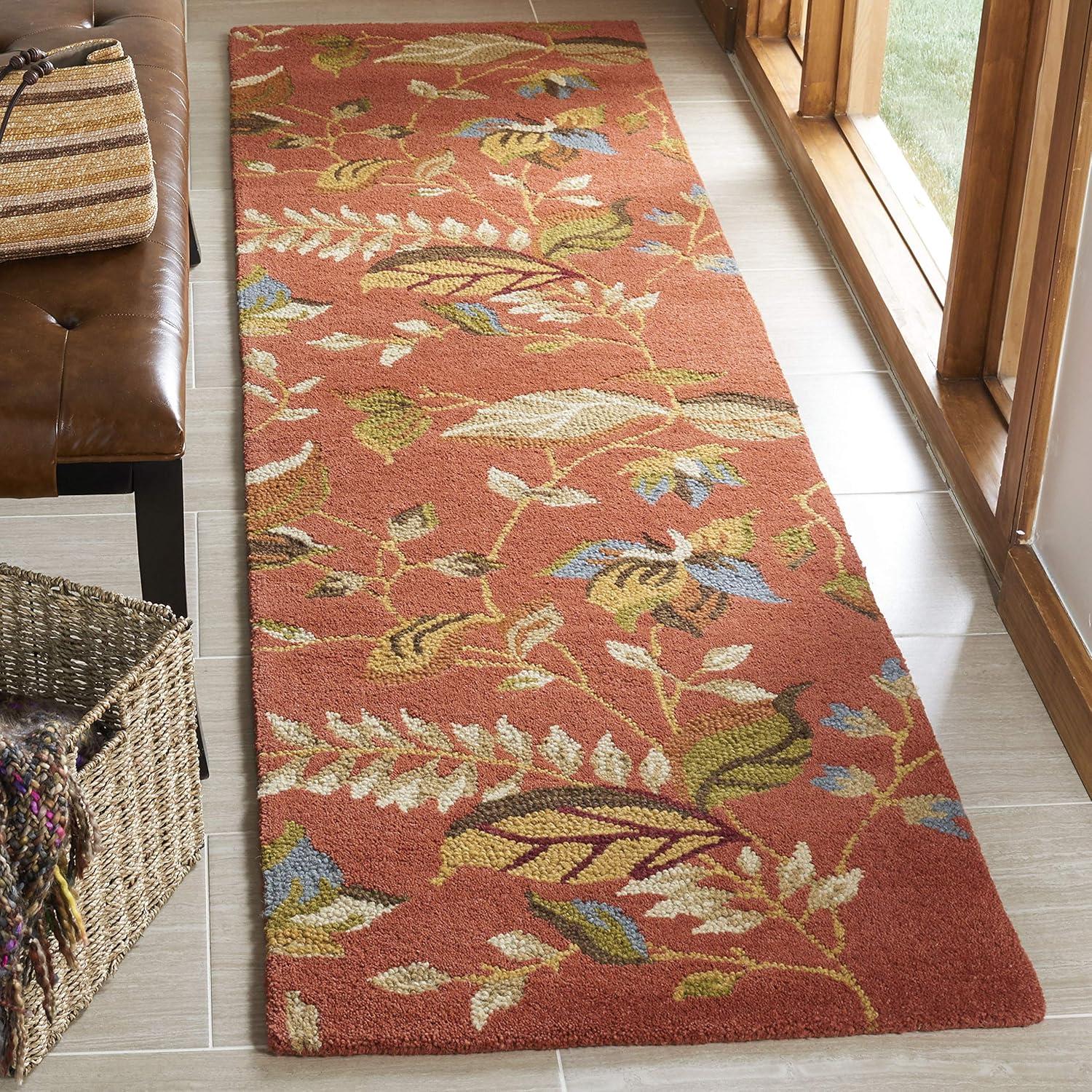 Blossom BLM913 Hand Hooked Indoor Runner Rug - Beige/Multi - 2'3"x8' - Safavieh