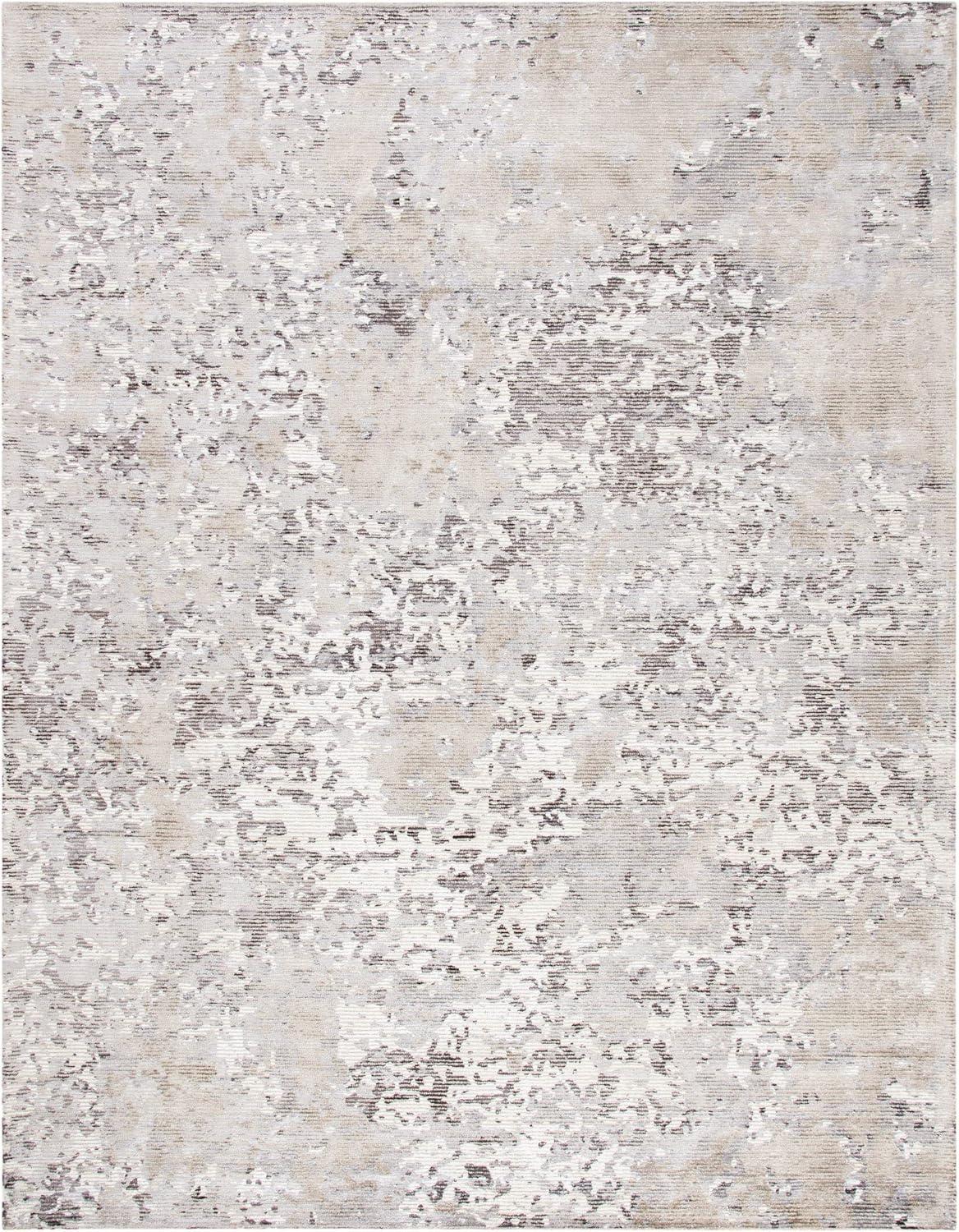 SAFAVIEH Mirage Fiber Abstract Distressed Area Rug, Beige/Ivory, 9' x 12'