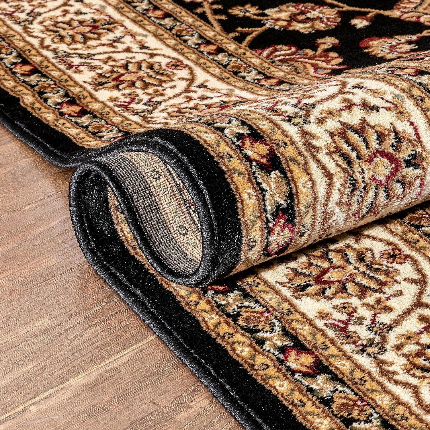 Well Woven Barclay Sarouk Traditional Oriental Panel Black 3'11" x 5'3" Area Rug