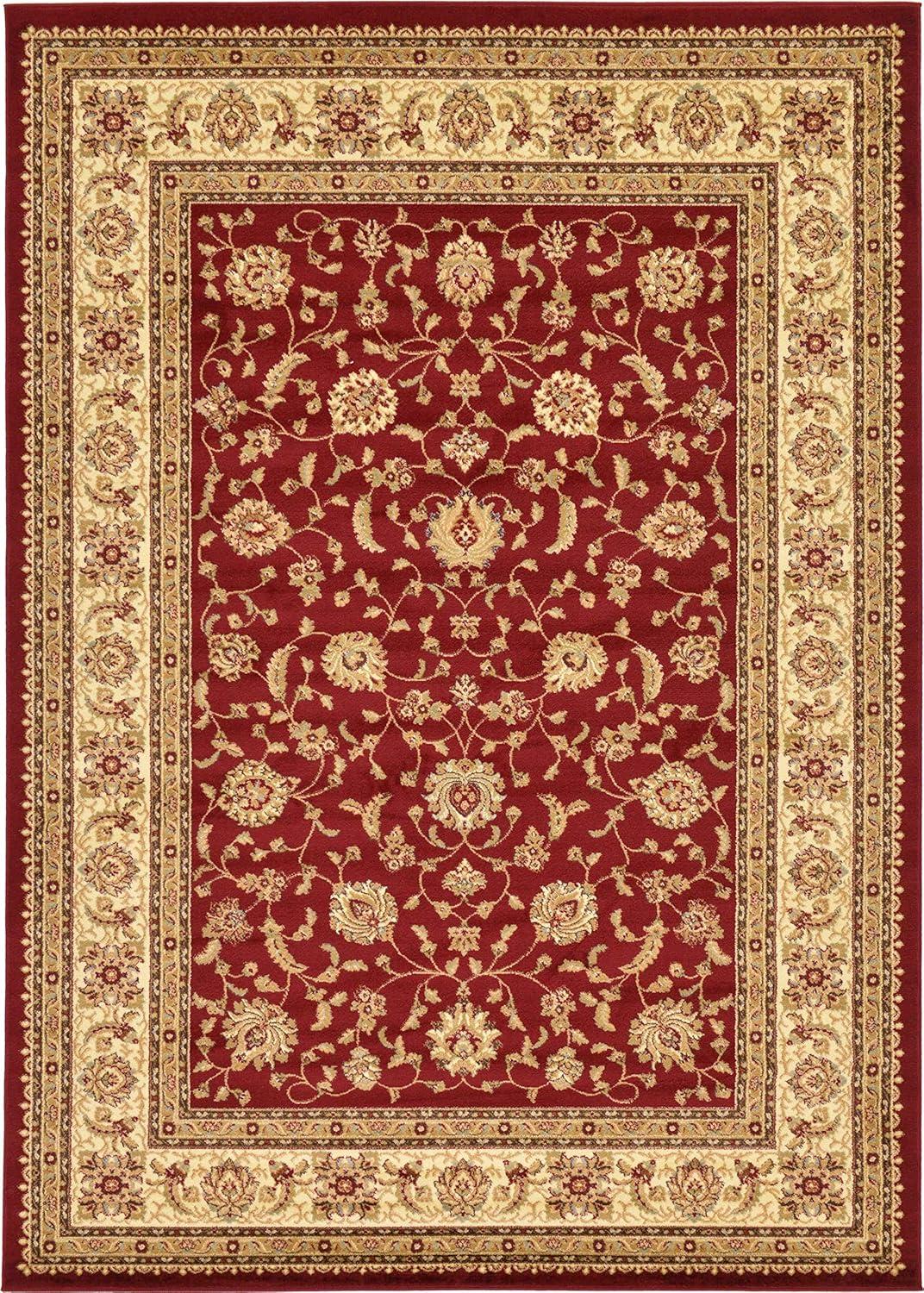 Unique Loom Voyage Collection Traditional Oriental Classic Intricate Design Area Rug (8' 0 x 11' 4 Rectangular, Red/Gold)