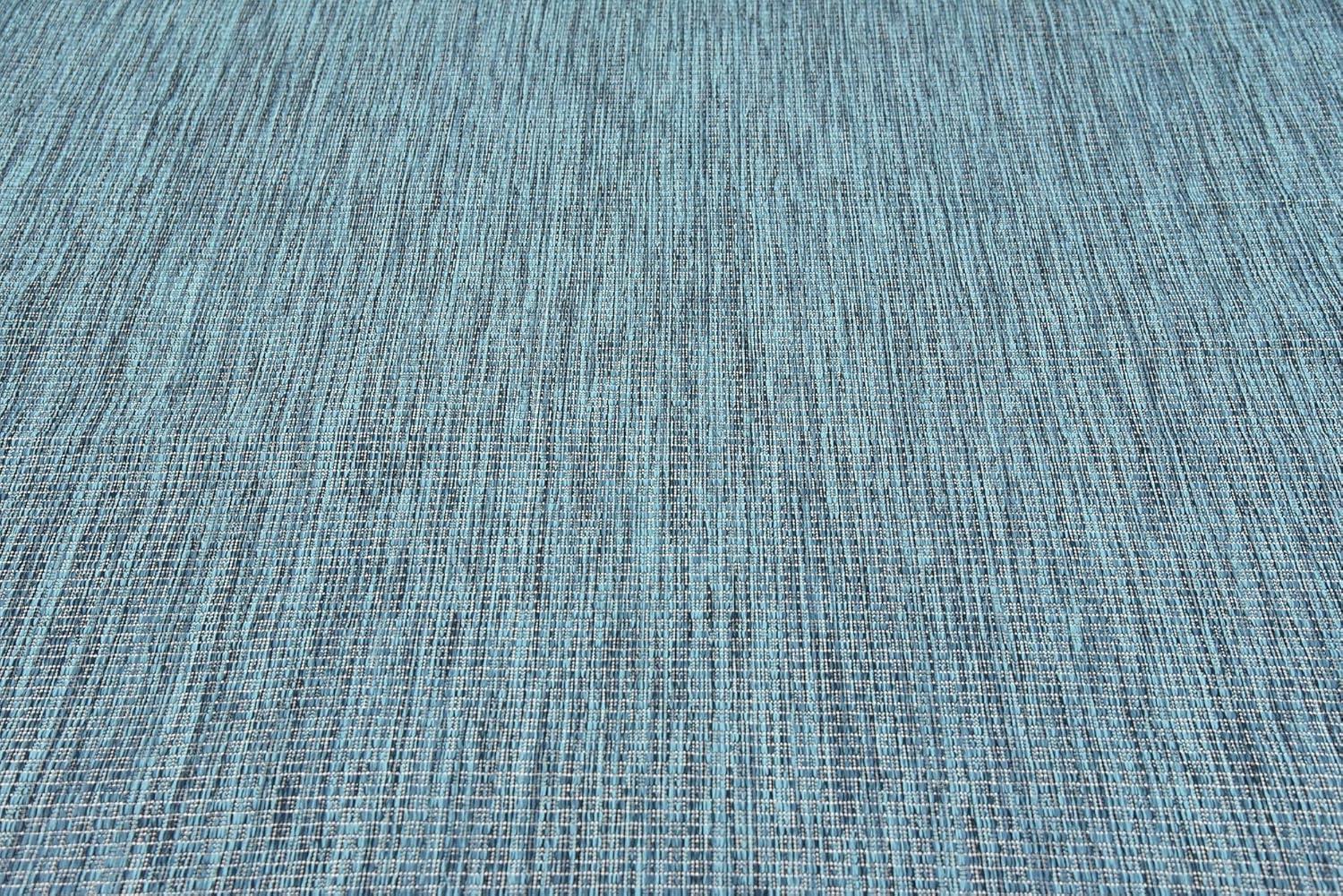 Unique Loom 8' 0 x 11' 4 Rectangle Indoor/Outdoor Solid Teal Area Rug