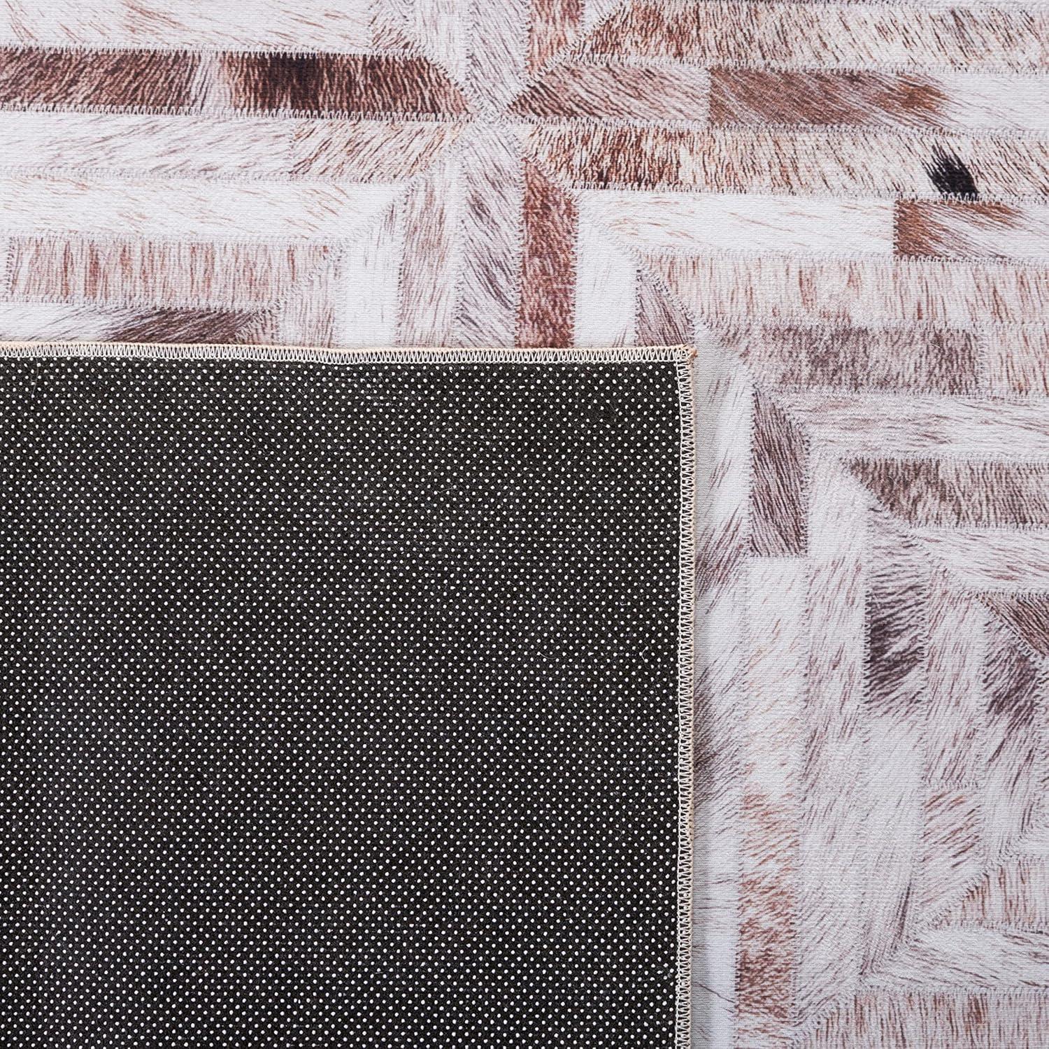 Faux Hide FAH549 Power Loomed Machine Washable Area Rug - Beige/Brown - 8'x10' - Safavieh.
