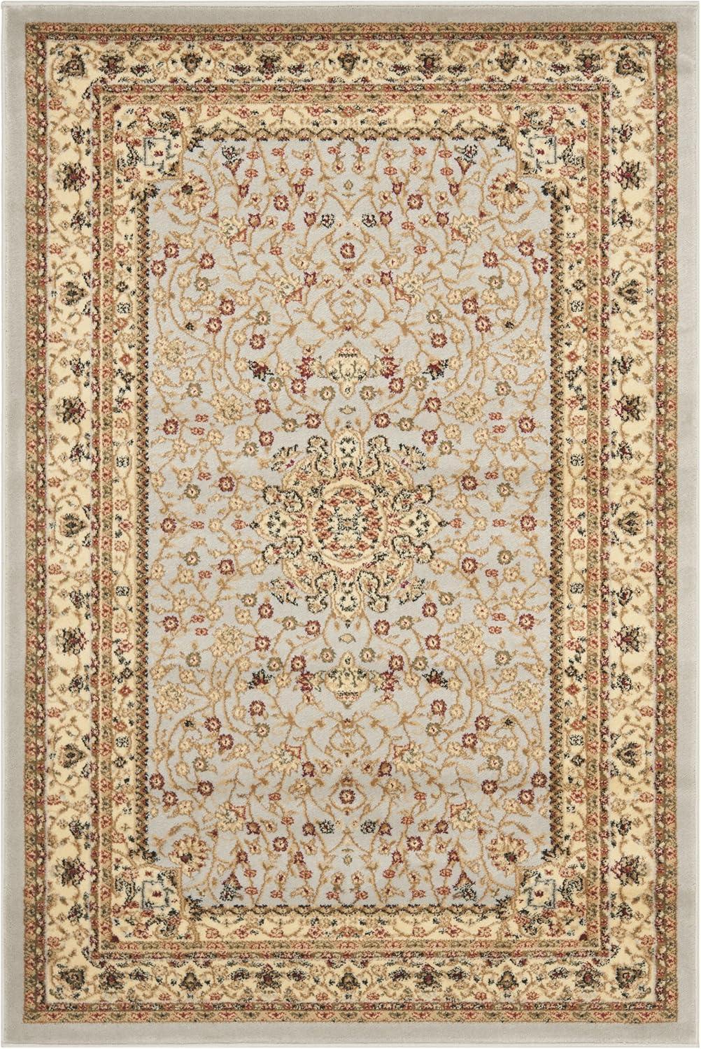 SAFAVIEH Lyndhurst Marie Traditional Floral Area Rug, Grey/Beige, 4' x 6'