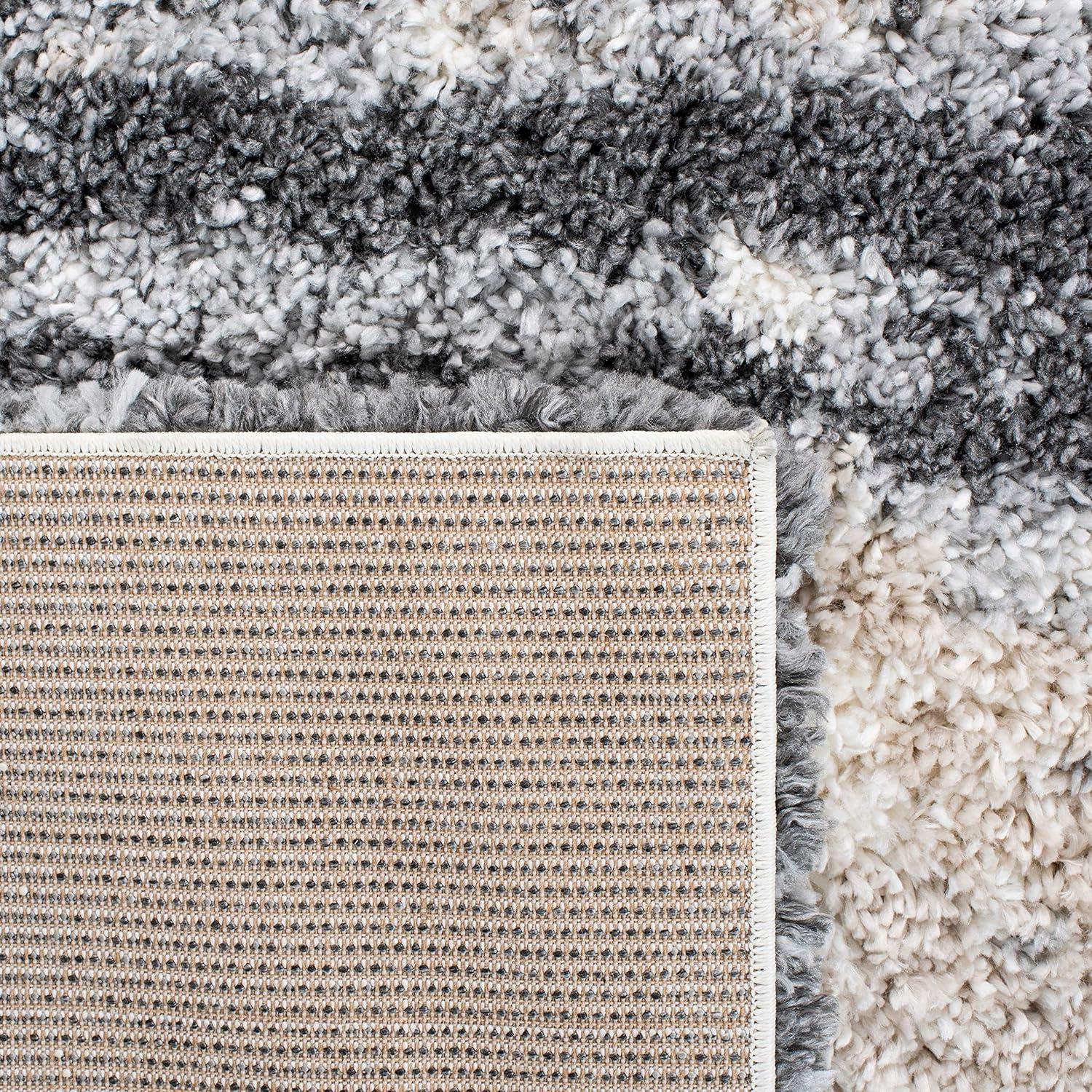 Fontana Shag FNT853 Power Loomed Area Rug - Grey/Ivory - 8'x10' - Safavieh.