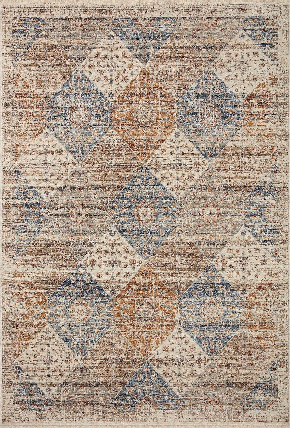 Loloi Rugs Sorrento Oriental Machine Made Power Loom Polyester Area Rug in Ivory